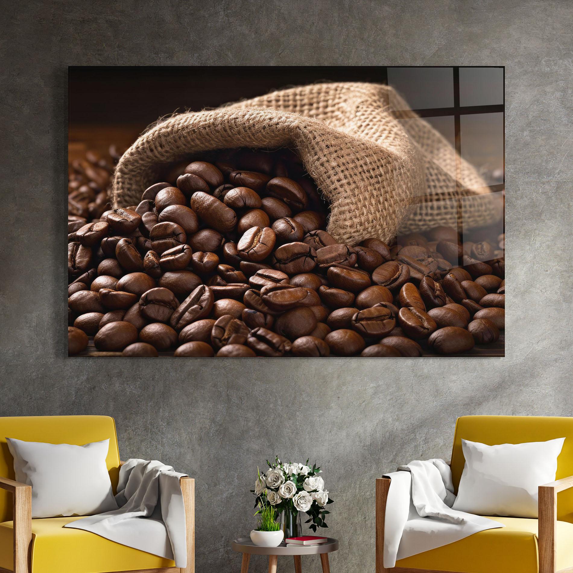 Üvegkép Bag Of Coffee Beans mockup 4