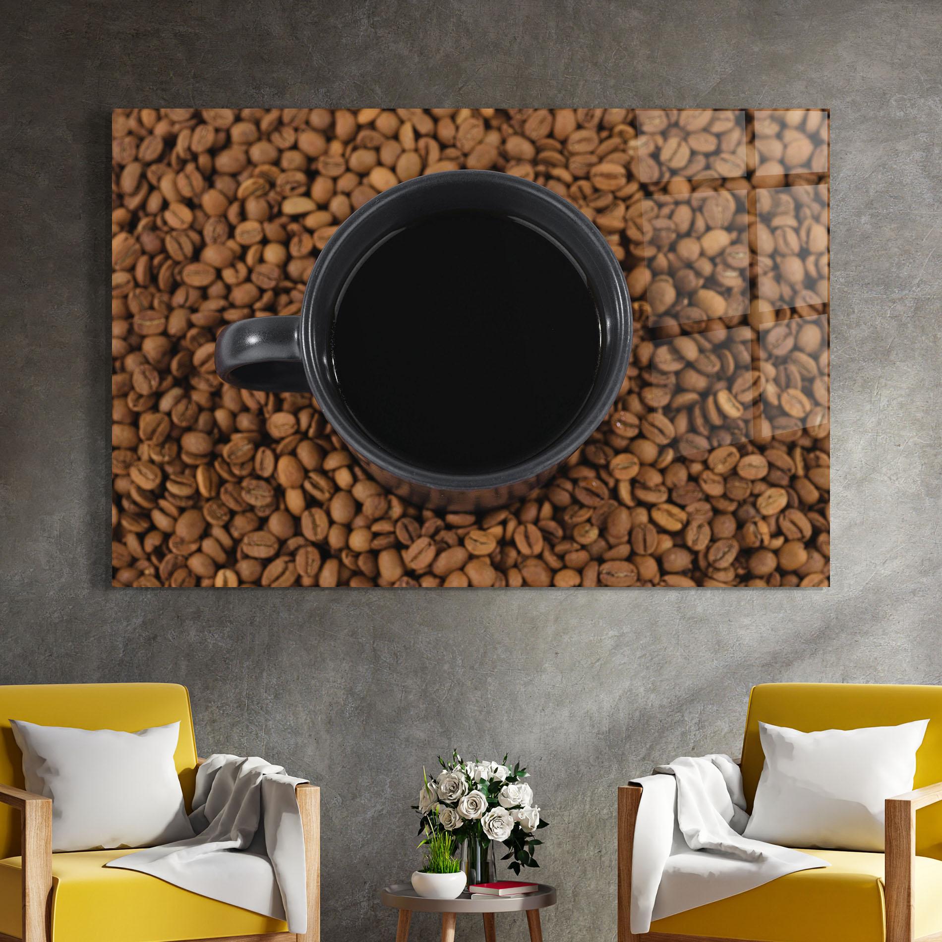 Üvegkép Black Cup Of Coffee mockup 4
