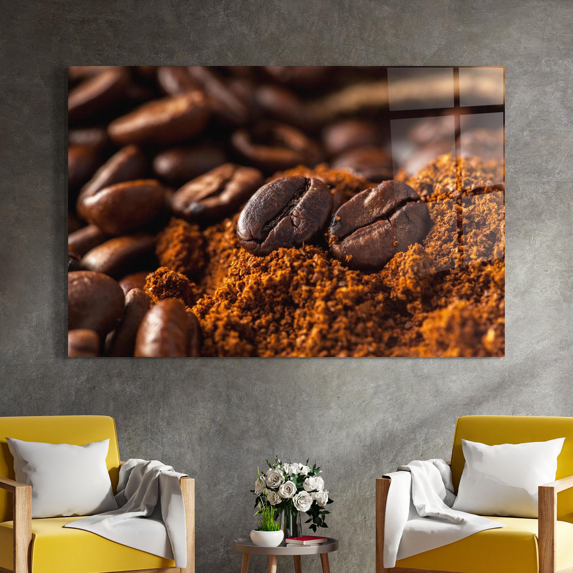 Üvegkép Close Up Coffee Beans mockup 4