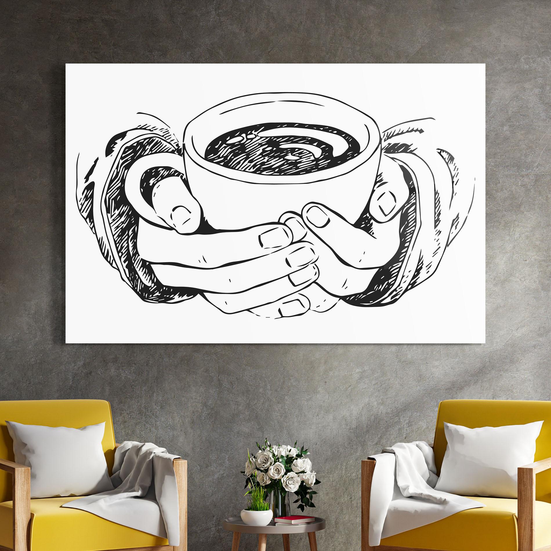 Üvegkép Holding Coffee mockup 4