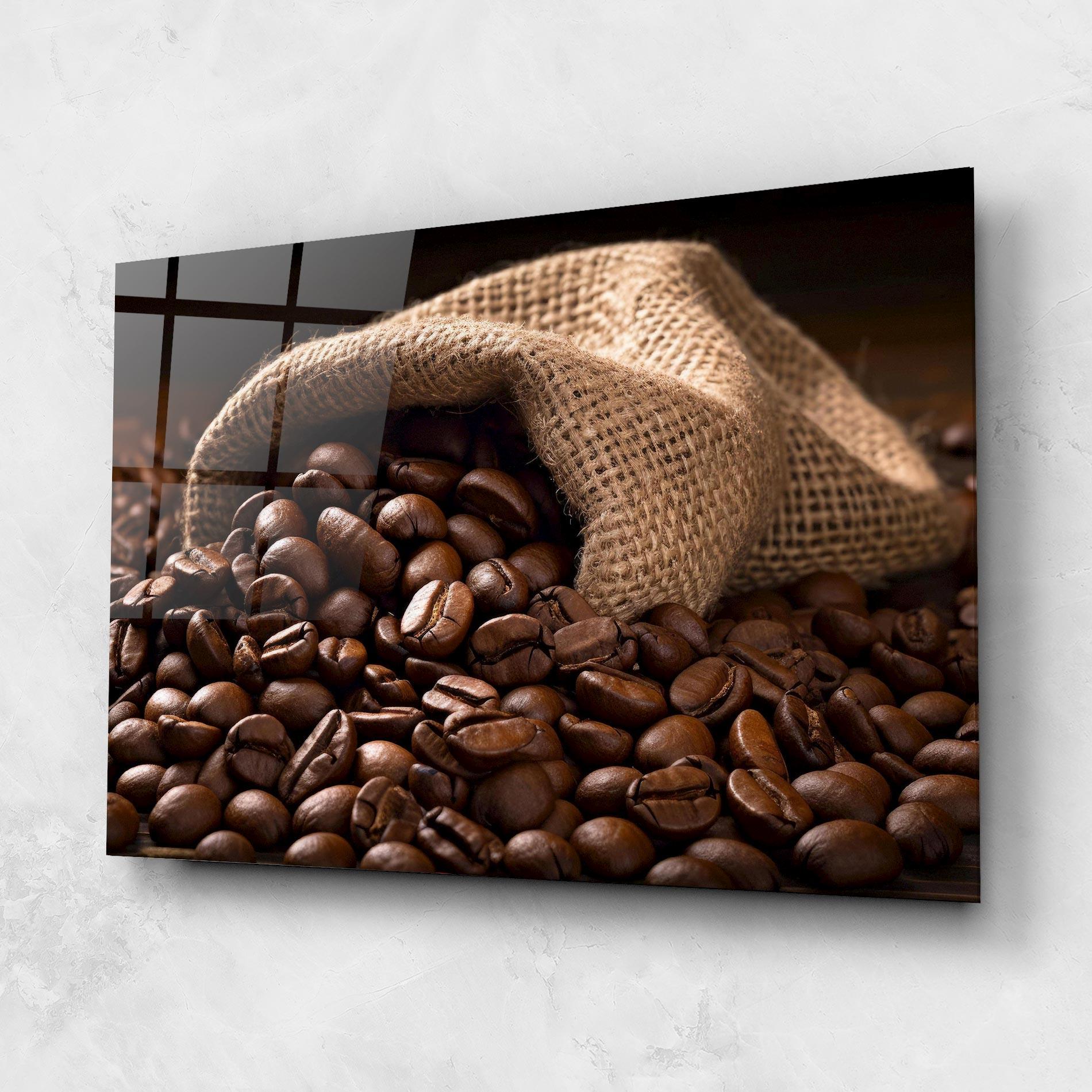 Üvegkép Bag Of Coffee Beans mockup 1