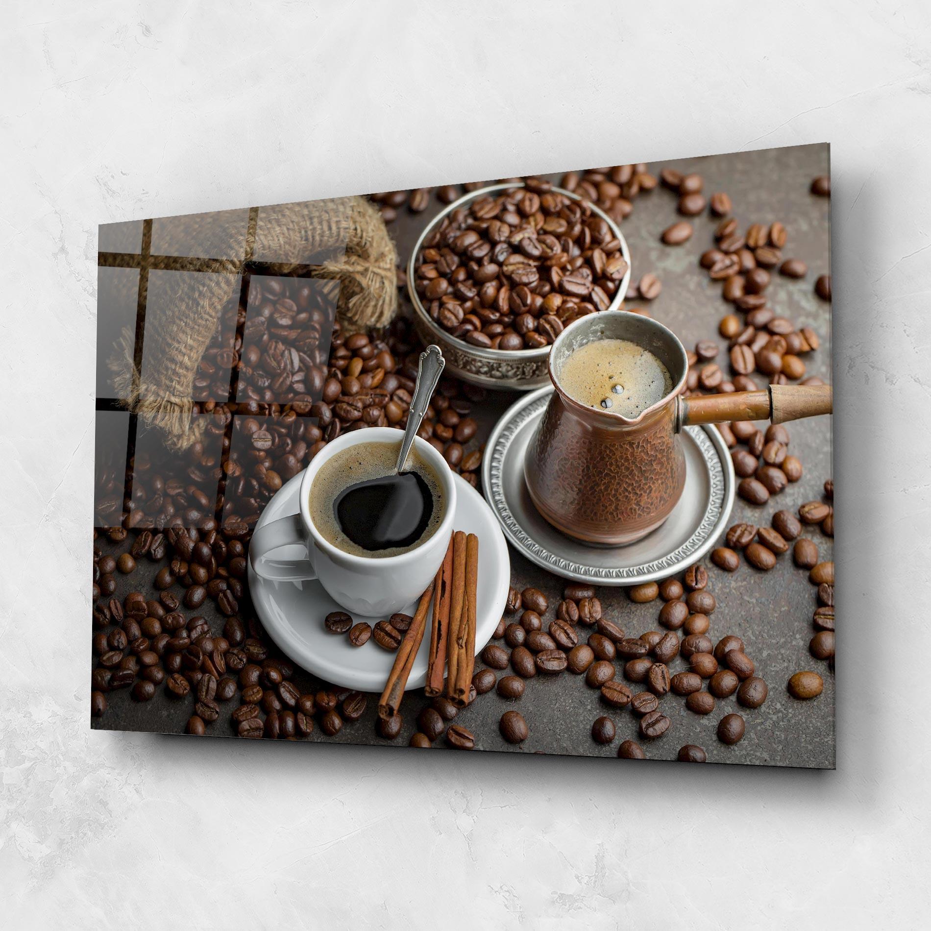 Üvegkép Black Coffee Bean mockup 1