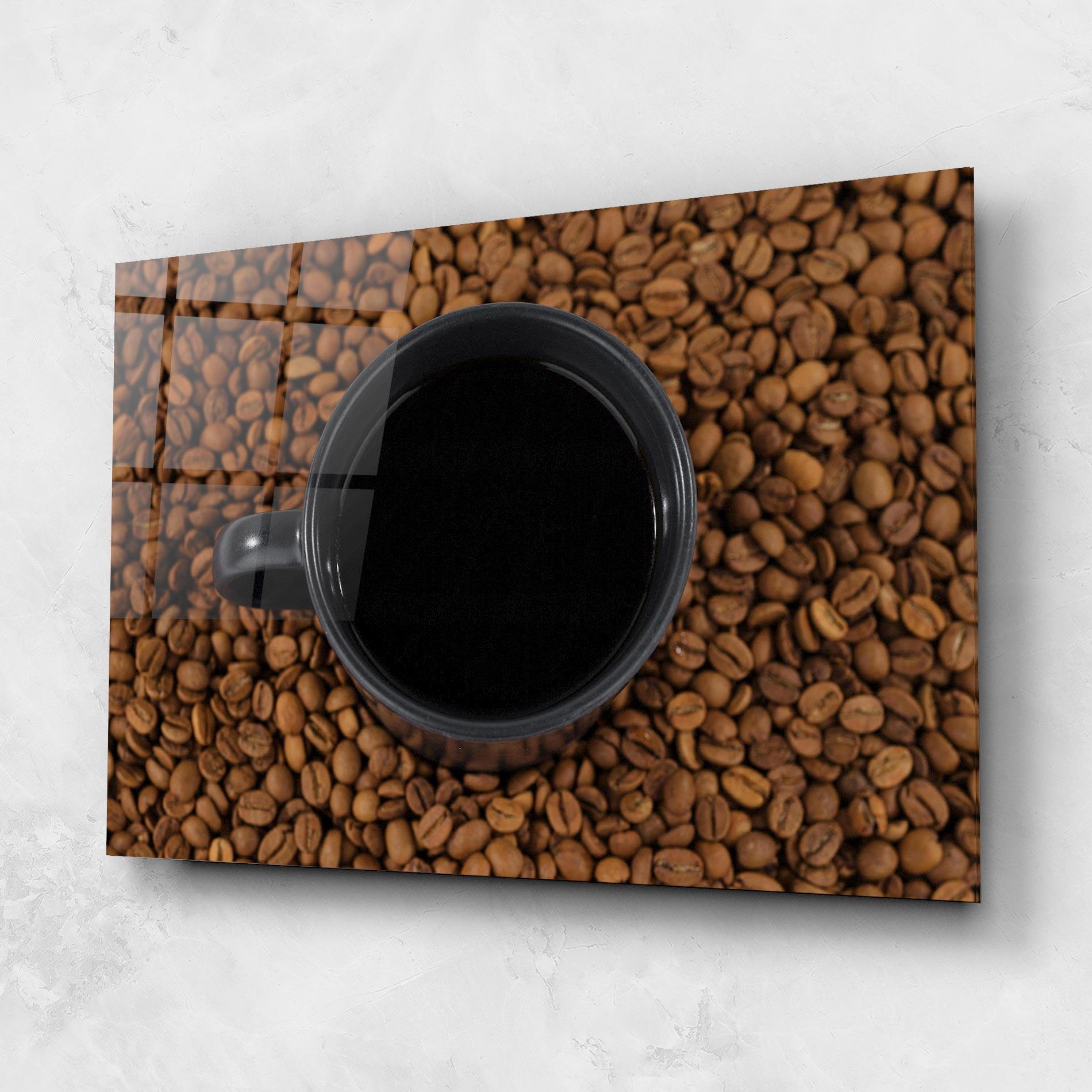 Üvegkép Black Cup Of Coffee mockup 1