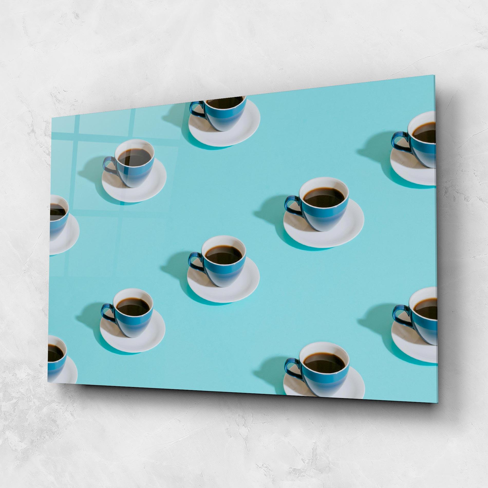 Üvegkép Blue Cup Of Coffe mockup 1