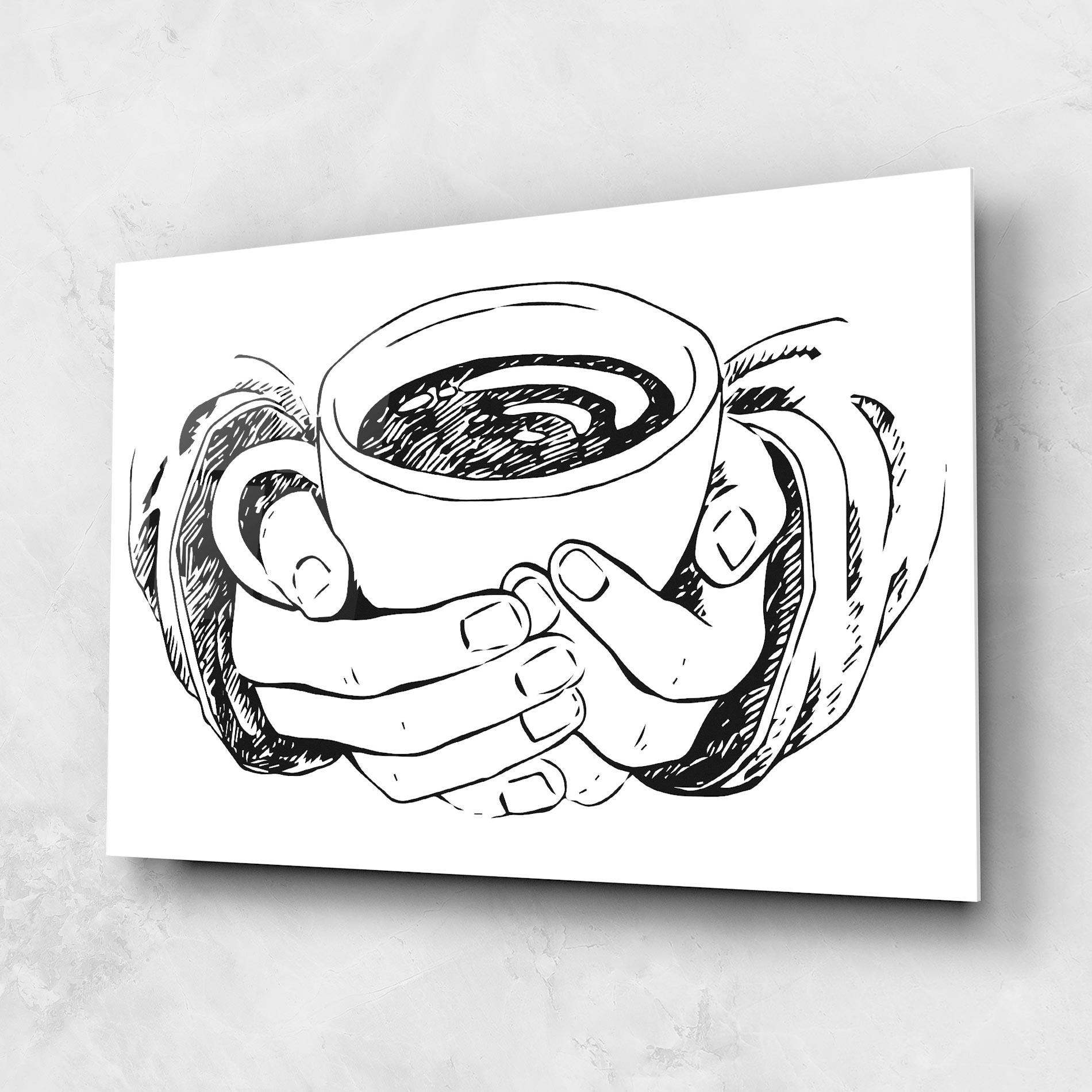 Üvegkép Holding Coffee mockup 1
