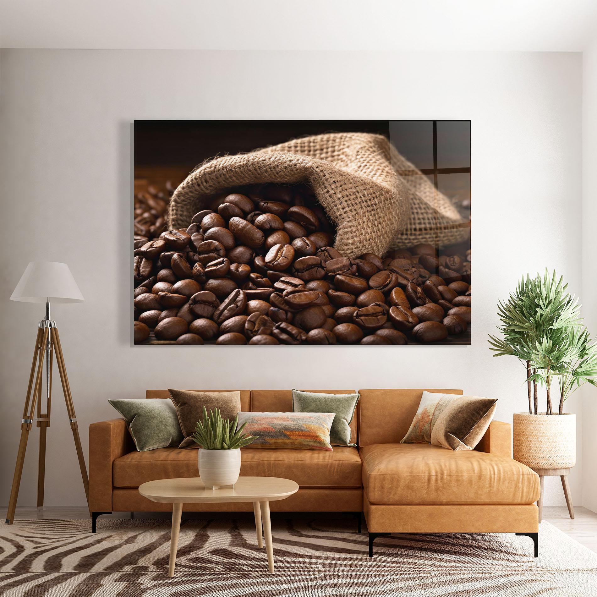Üvegkép Bag Of Coffee Beans mockup 7