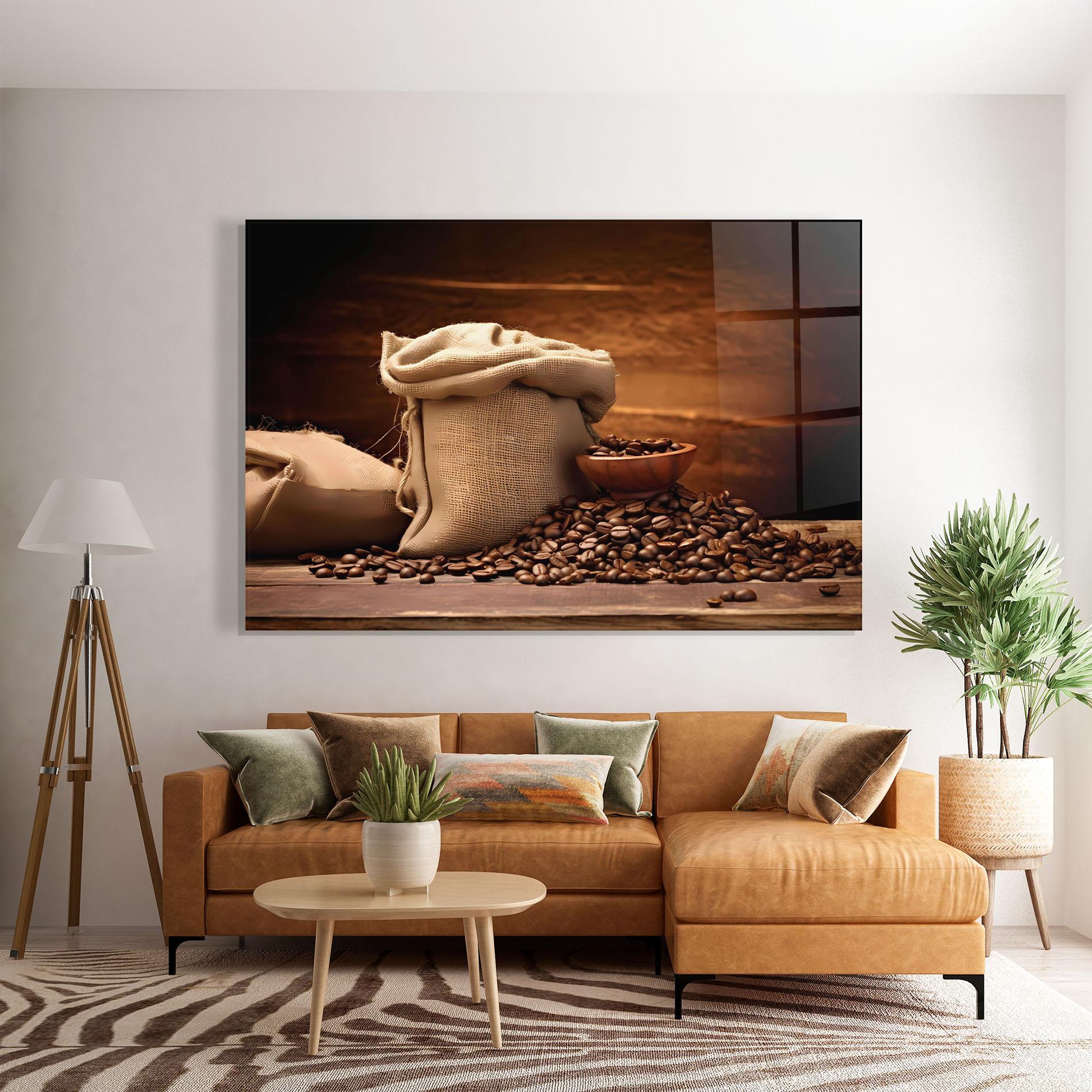 Üvegkép Big Bag Of Coffee Beans mockup 7