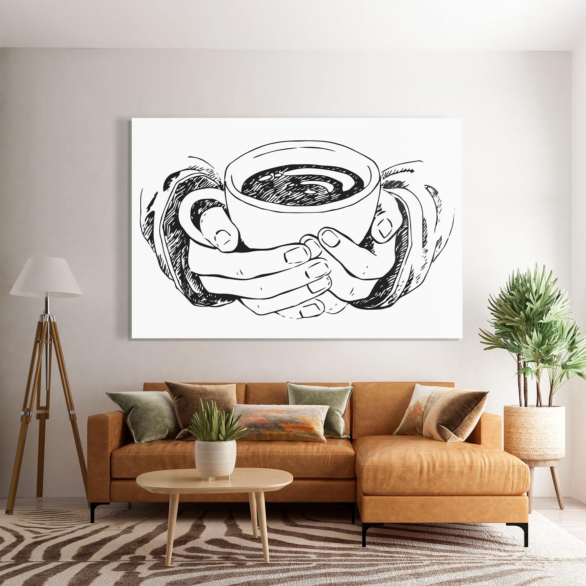 Üvegkép Holding Coffee mockup 7