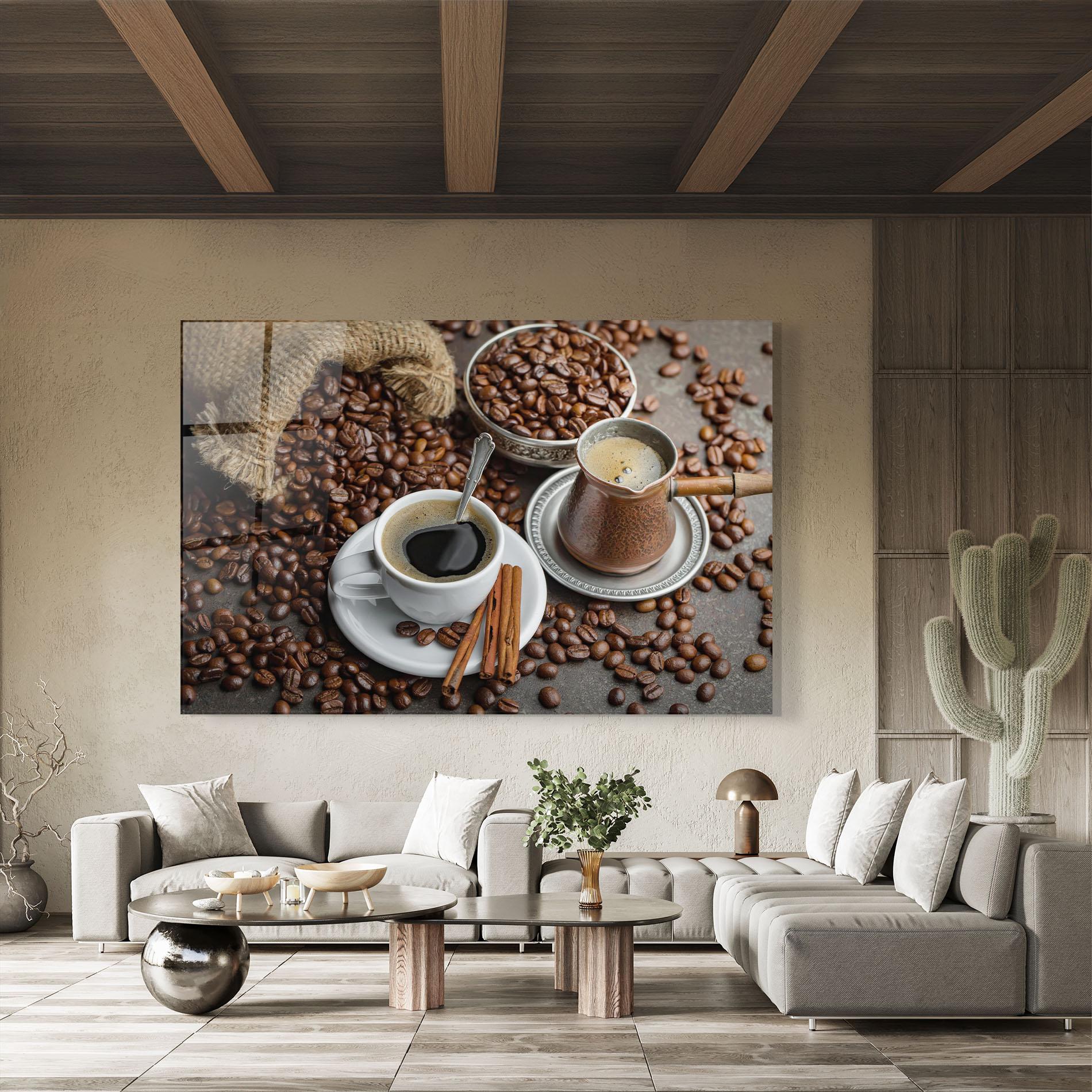 Üvegkép Black Coffee Bean mockup 8