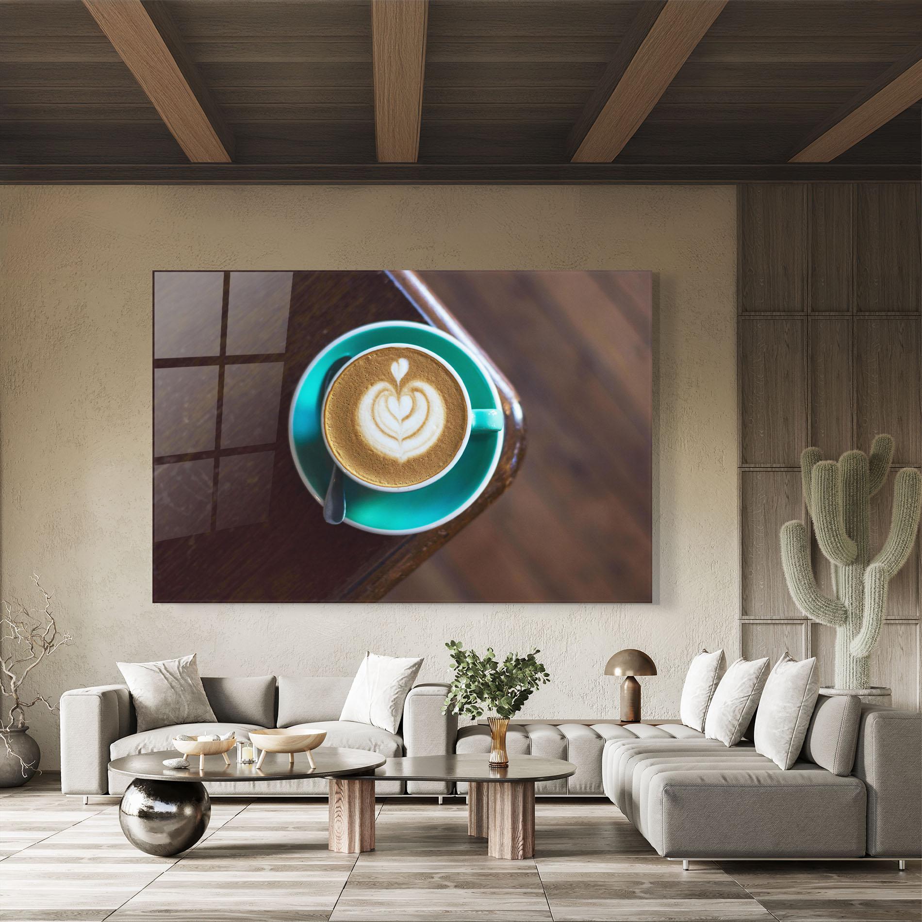 Üvegkép Blue Cup Of Coffee mockup 8