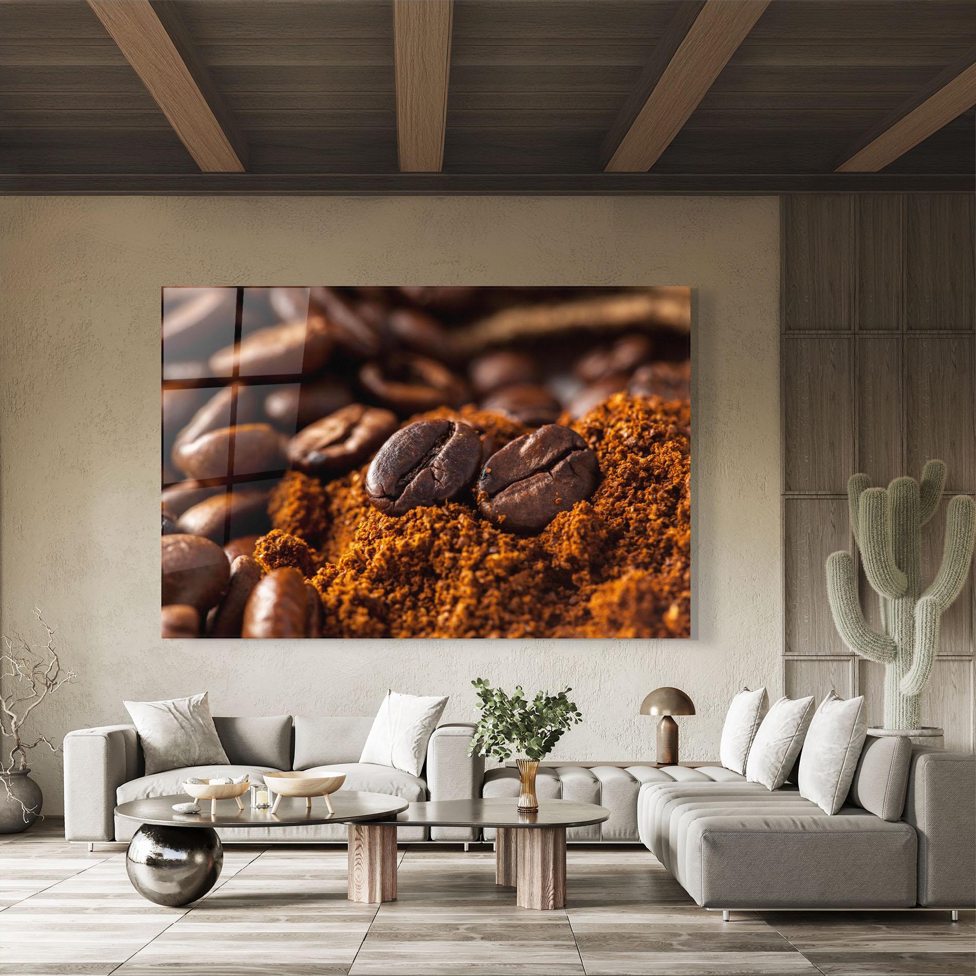 Üvegkép Close Up Coffee Beans mockup 8