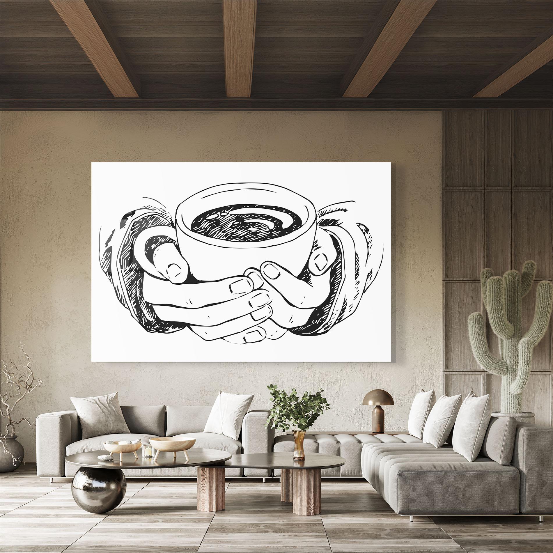 Üvegkép Holding Coffee mockup 8