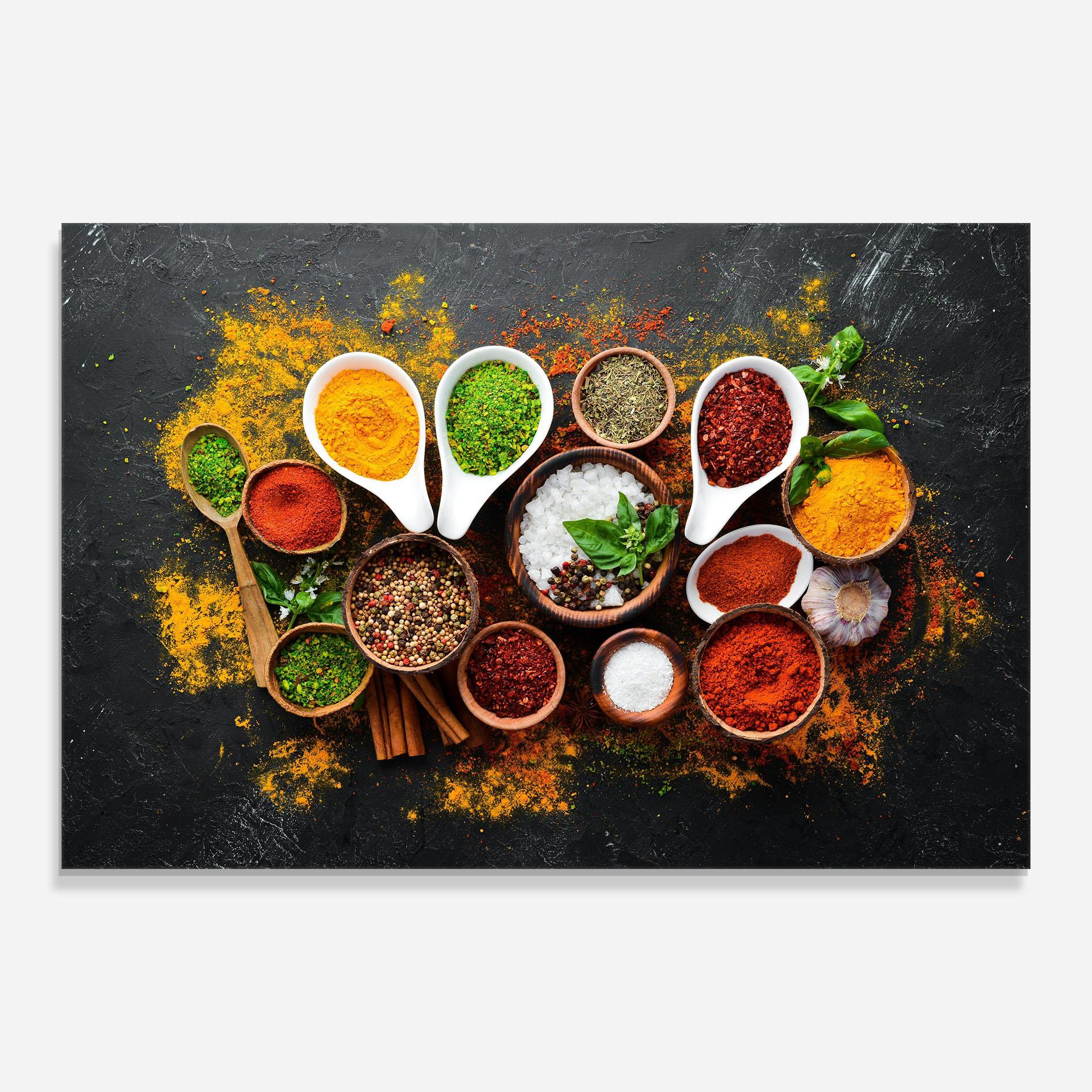 Üvegkép Colorful Herbs Spices mockup 0