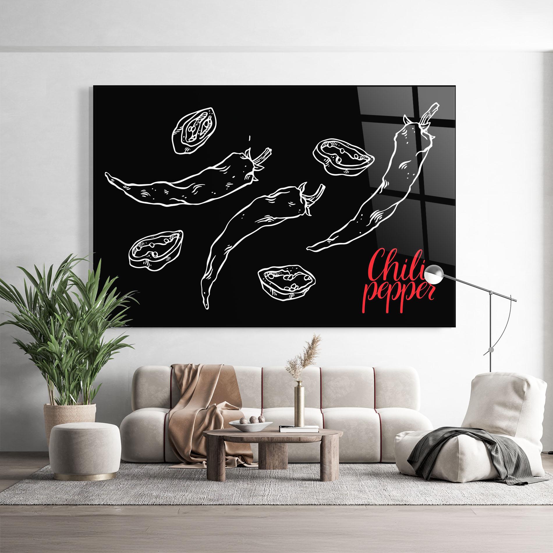 Üvegkép Chili Papper mockup 9