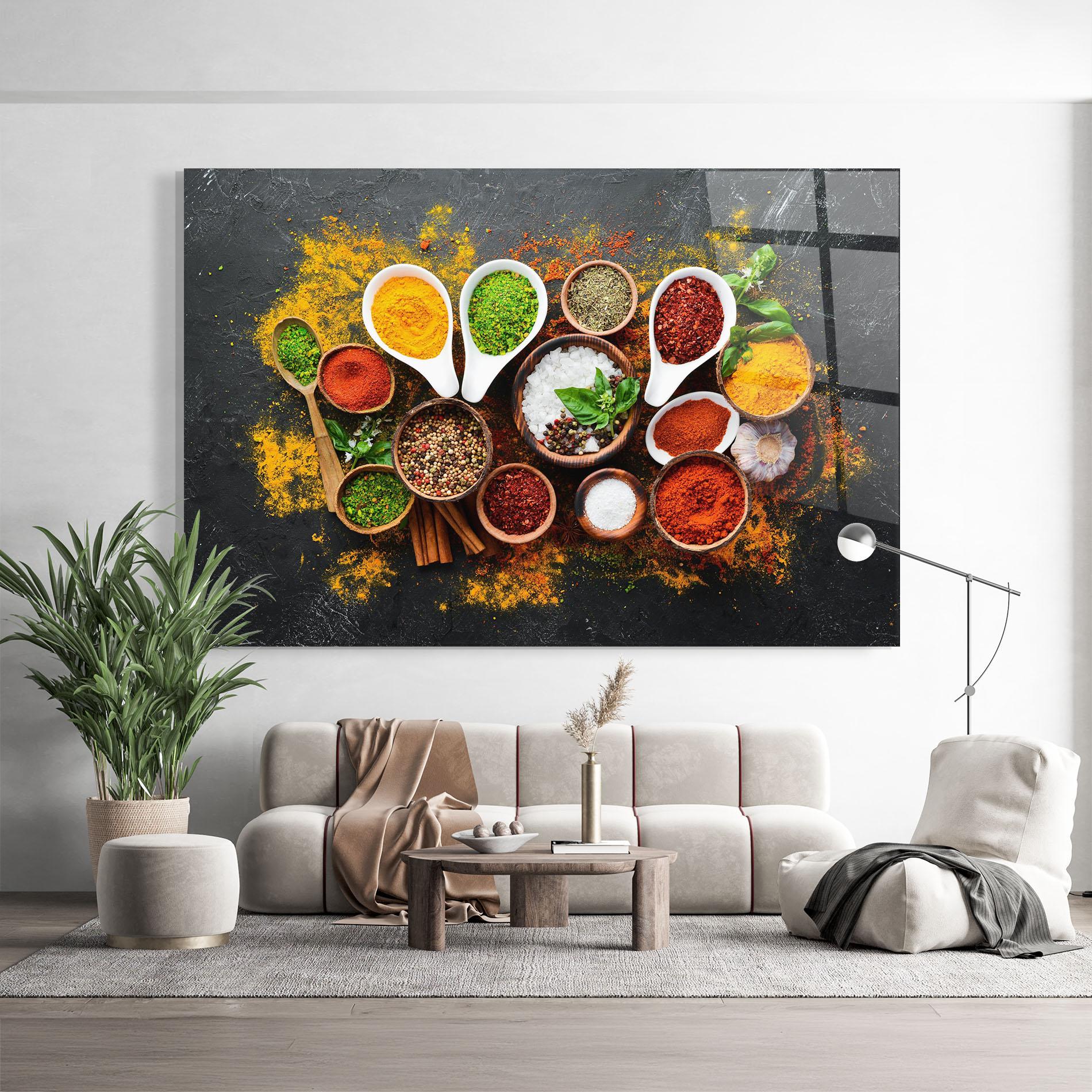 Üvegkép Colorful Herbs Spices mockup 9