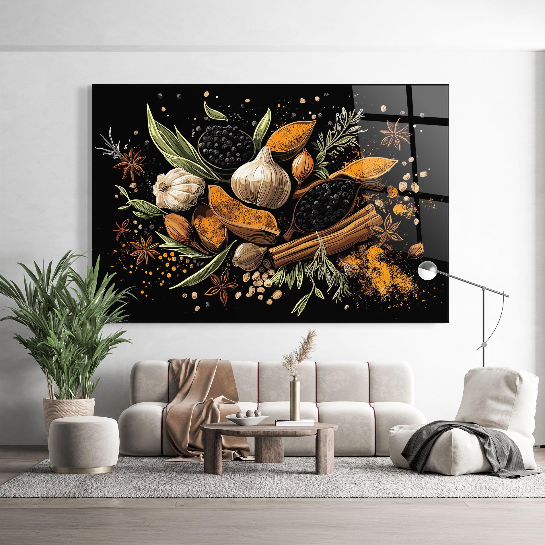 Üvegkép Garlic And Spices mockup 9