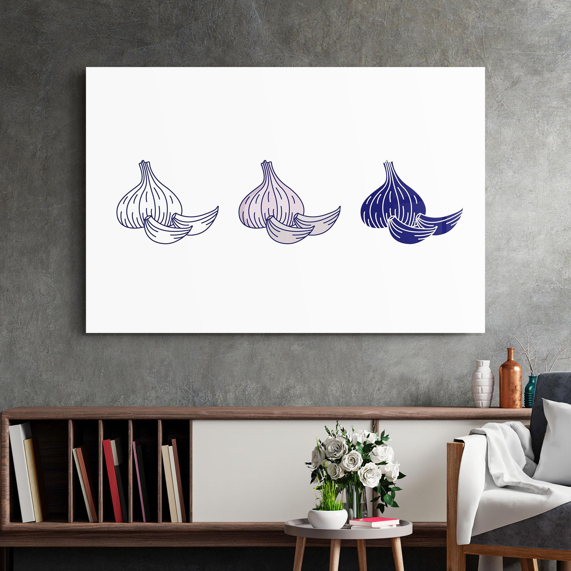 Üvegkép Blue Garlic mockup 2