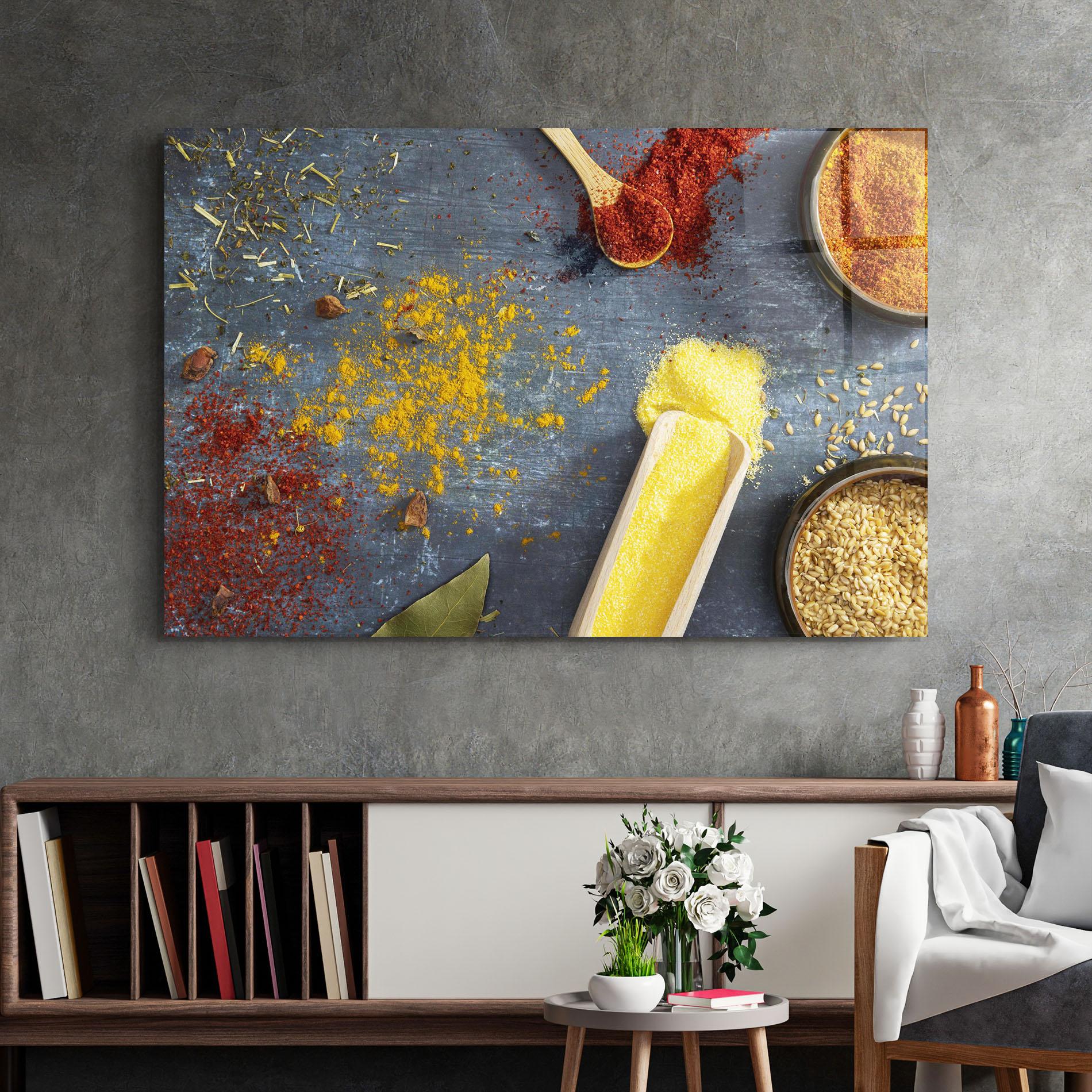 Üvegkép Bowls With Spices mockup 2
