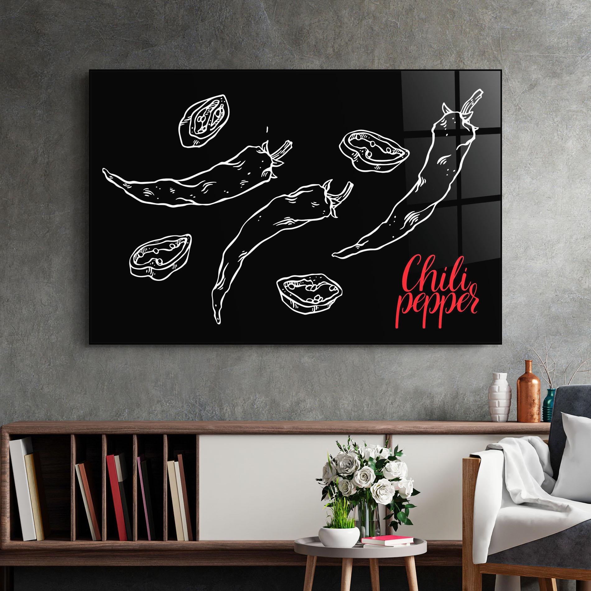 Üvegkép Chili Papper mockup 2