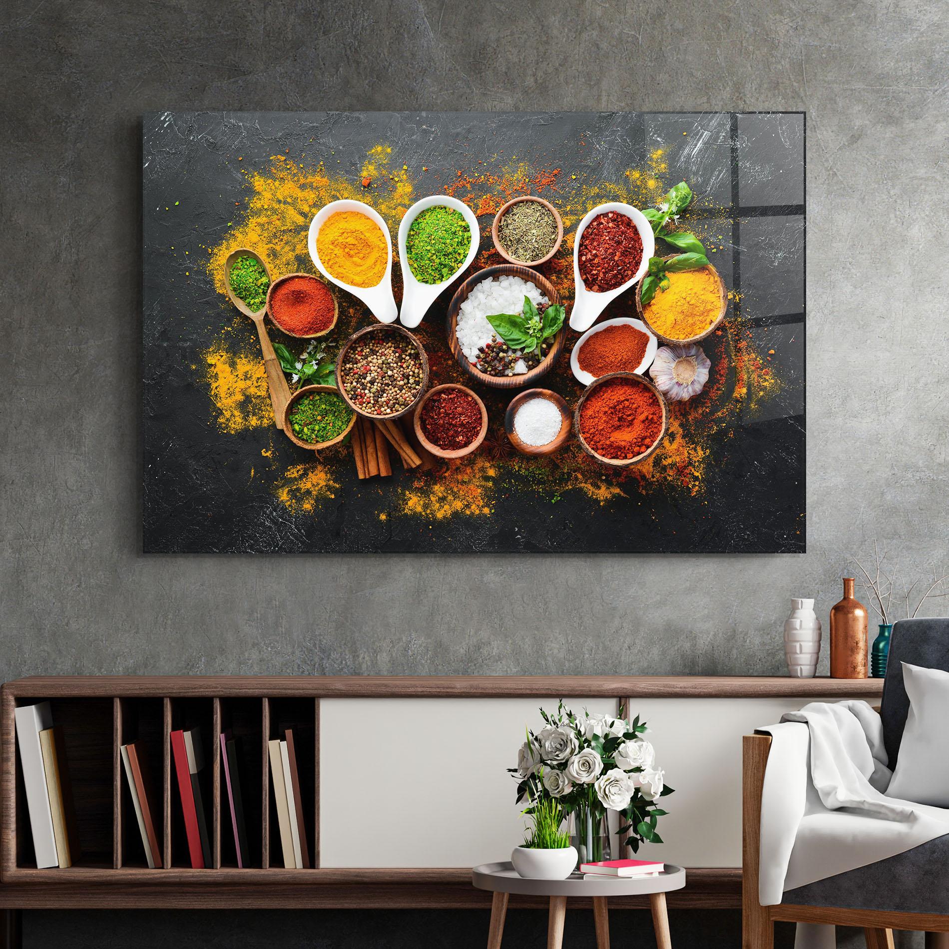 Üvegkép Colorful Herbs Spices mockup 2