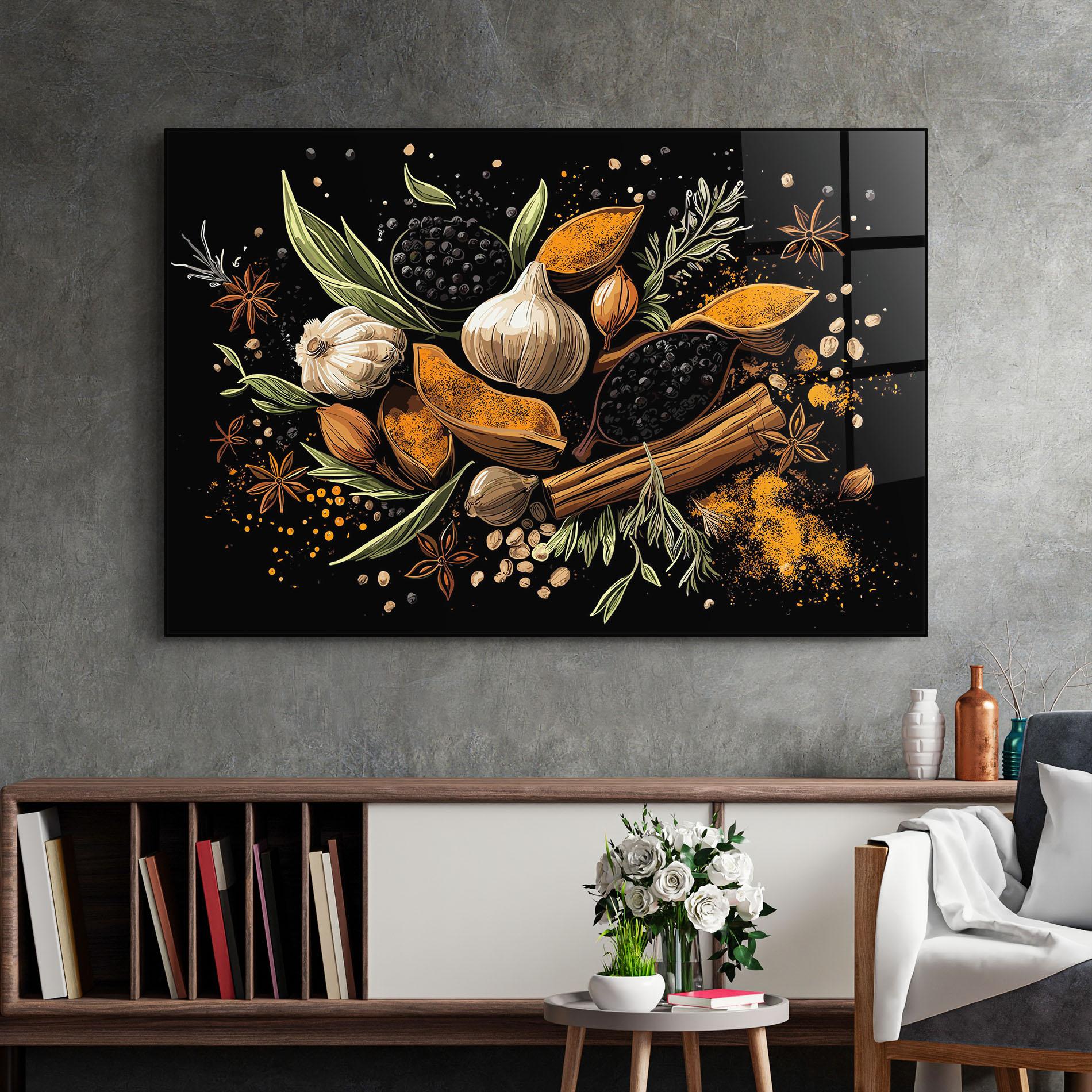 Üvegkép Garlic And Spices mockup 2