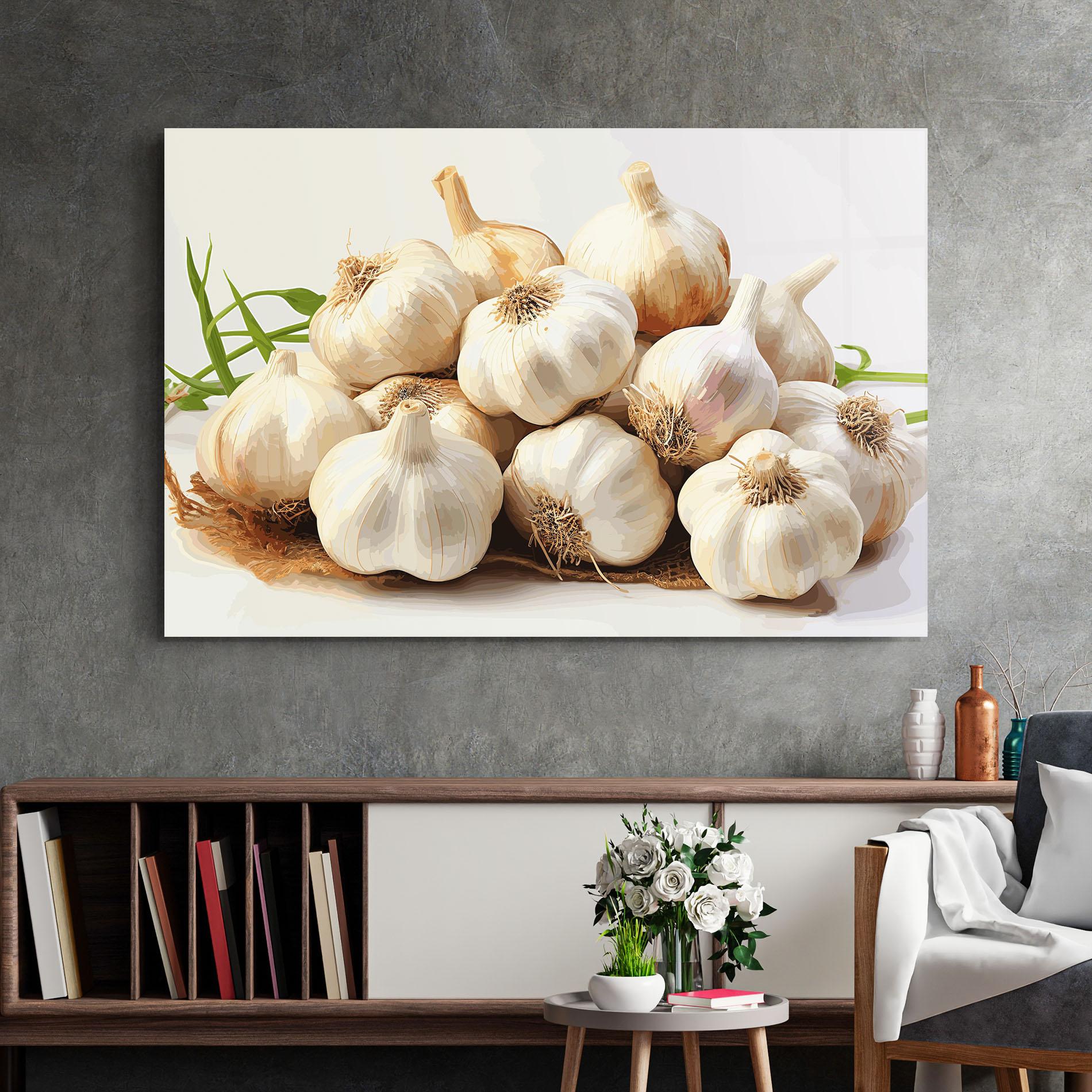 Üvegkép Garlic Art mockup 2