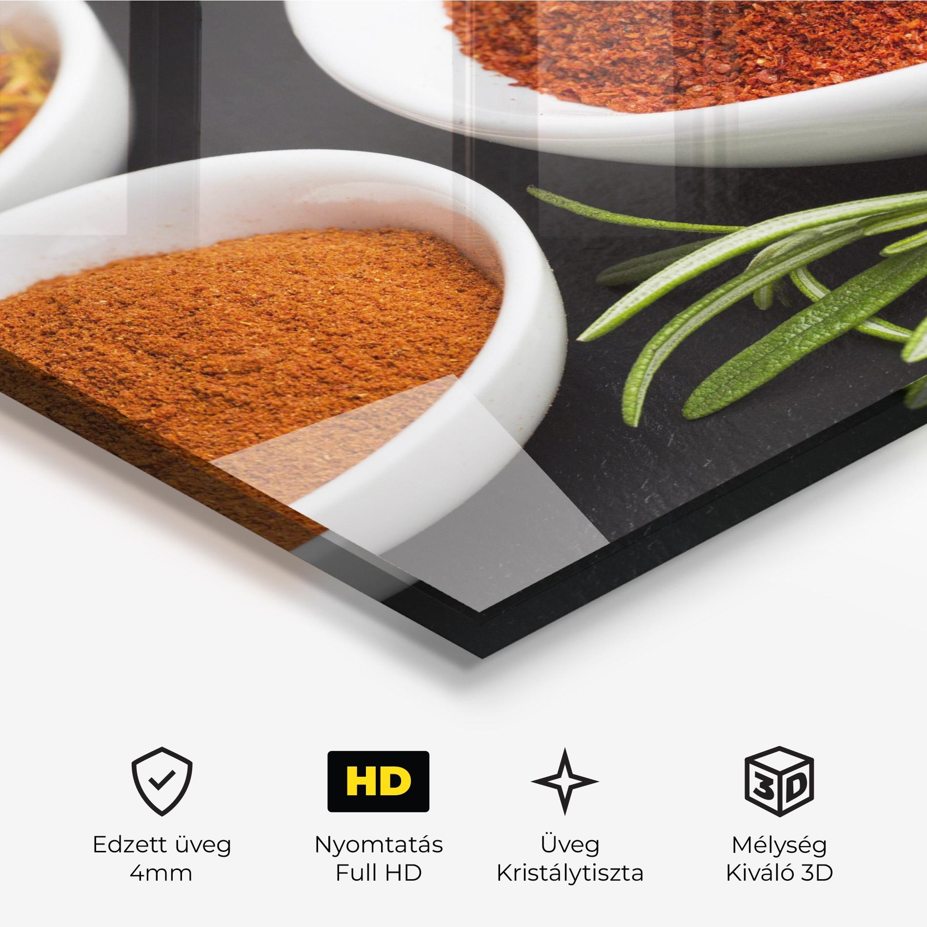 Üvegkép Close Up Spices Powder mockup 3