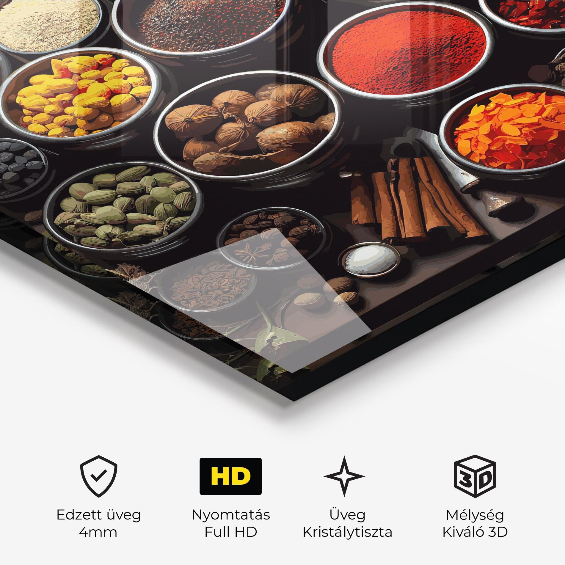 Üvegkép Colorful Herbs Art mockup 3