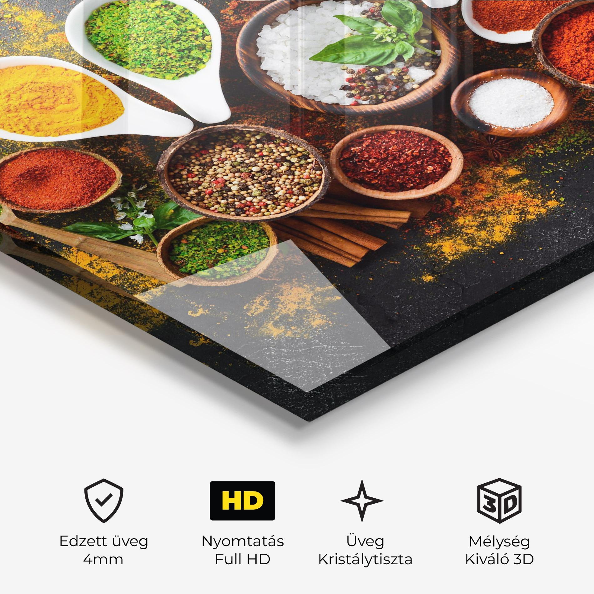 Üvegkép Colorful Herbs Spices mockup 3