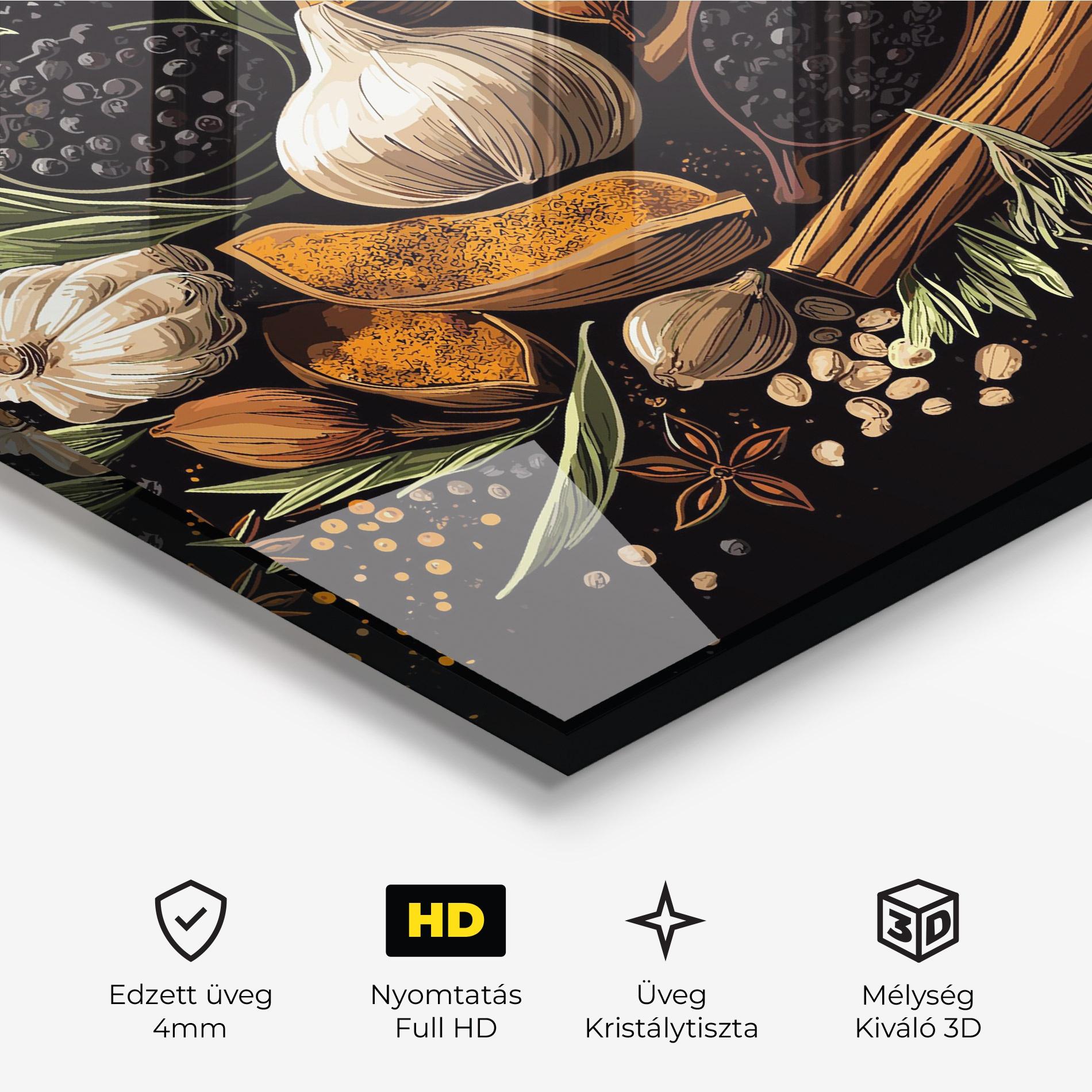 Üvegkép Garlic And Spices mockup 3