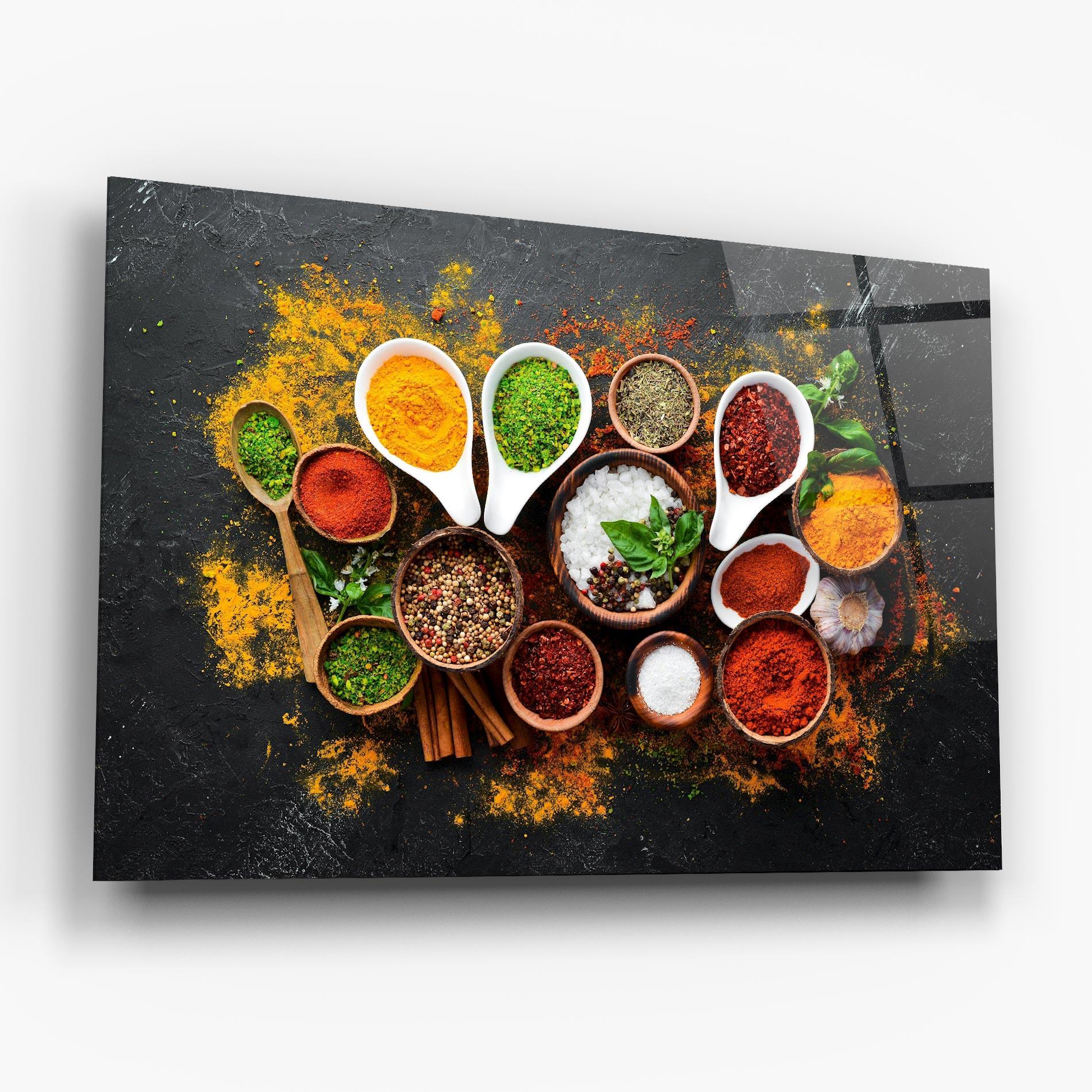 Üvegkép Colorful Herbs Spices mockup 6