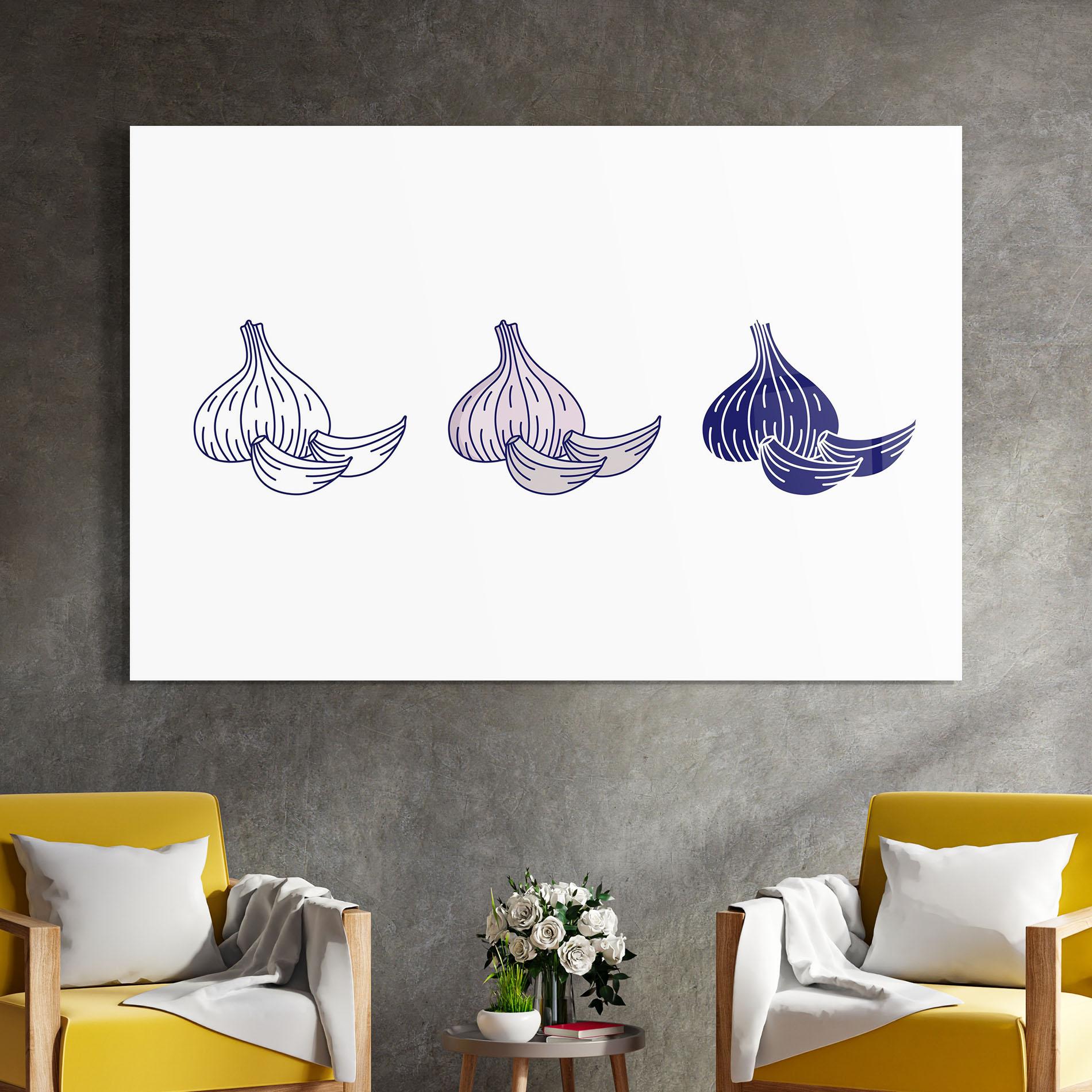 Üvegkép Blue Garlic mockup 4