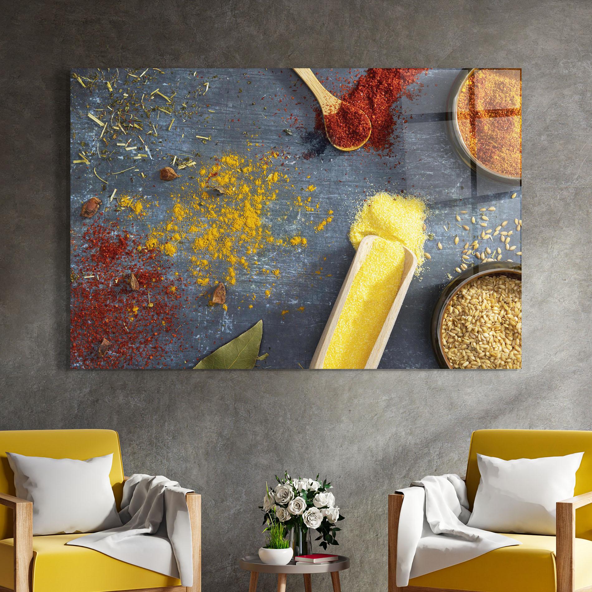Üvegkép Bowls With Spices mockup 4
