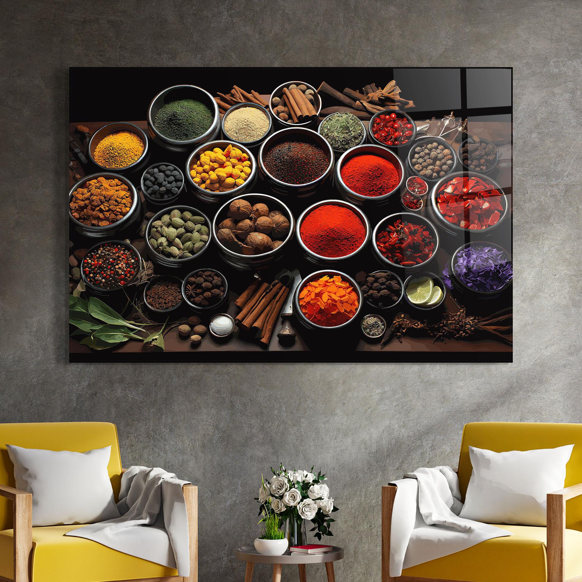 Üvegkép Colorful Herbs Art mockup 4