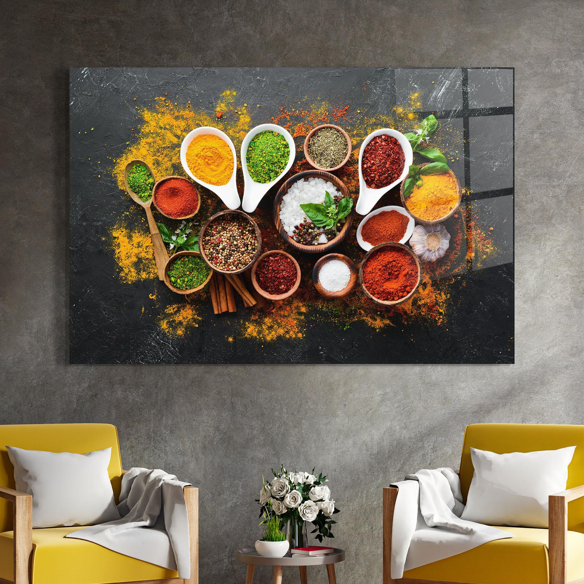 Üvegkép Colorful Herbs Spices mockup 4