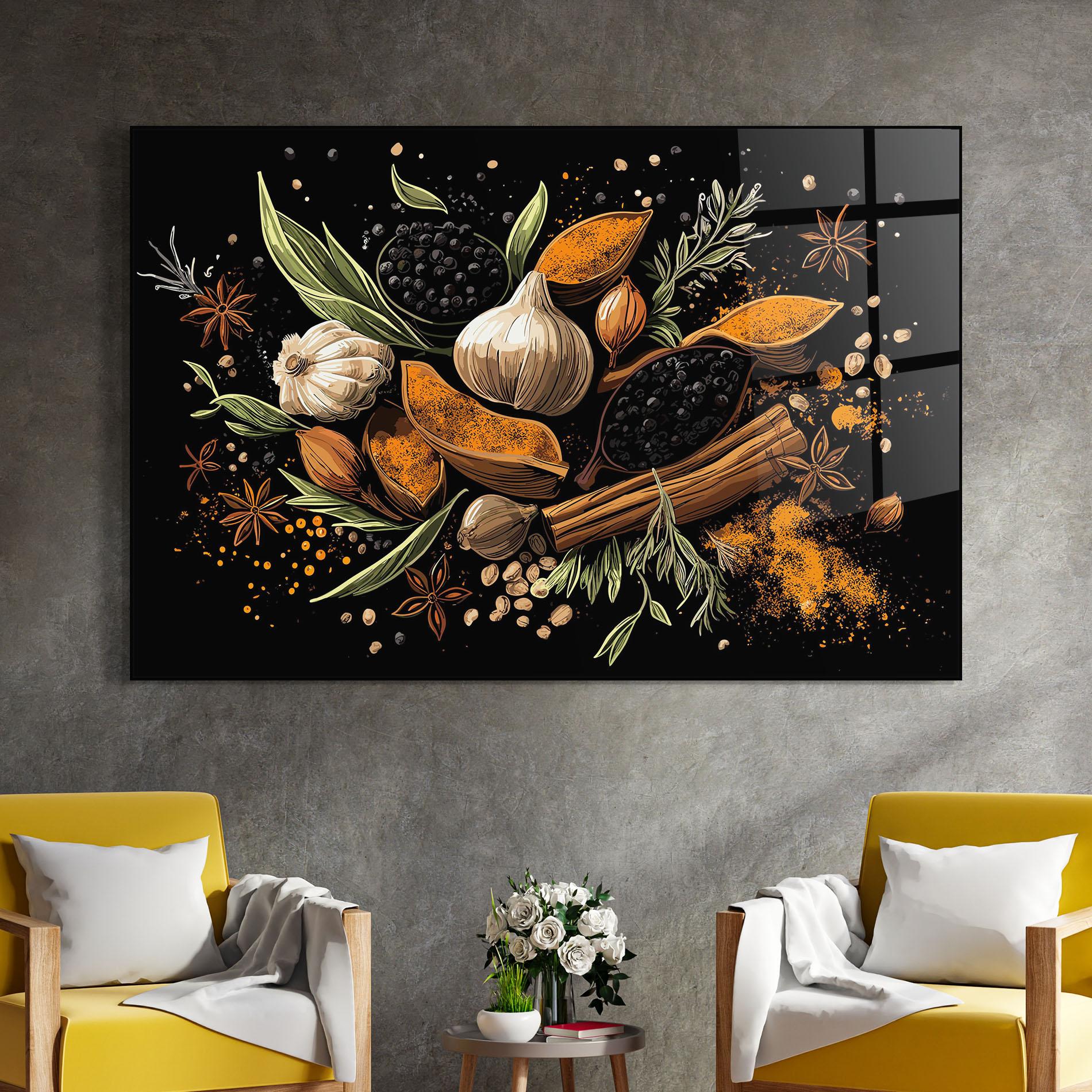 Üvegkép Garlic And Spices mockup 4