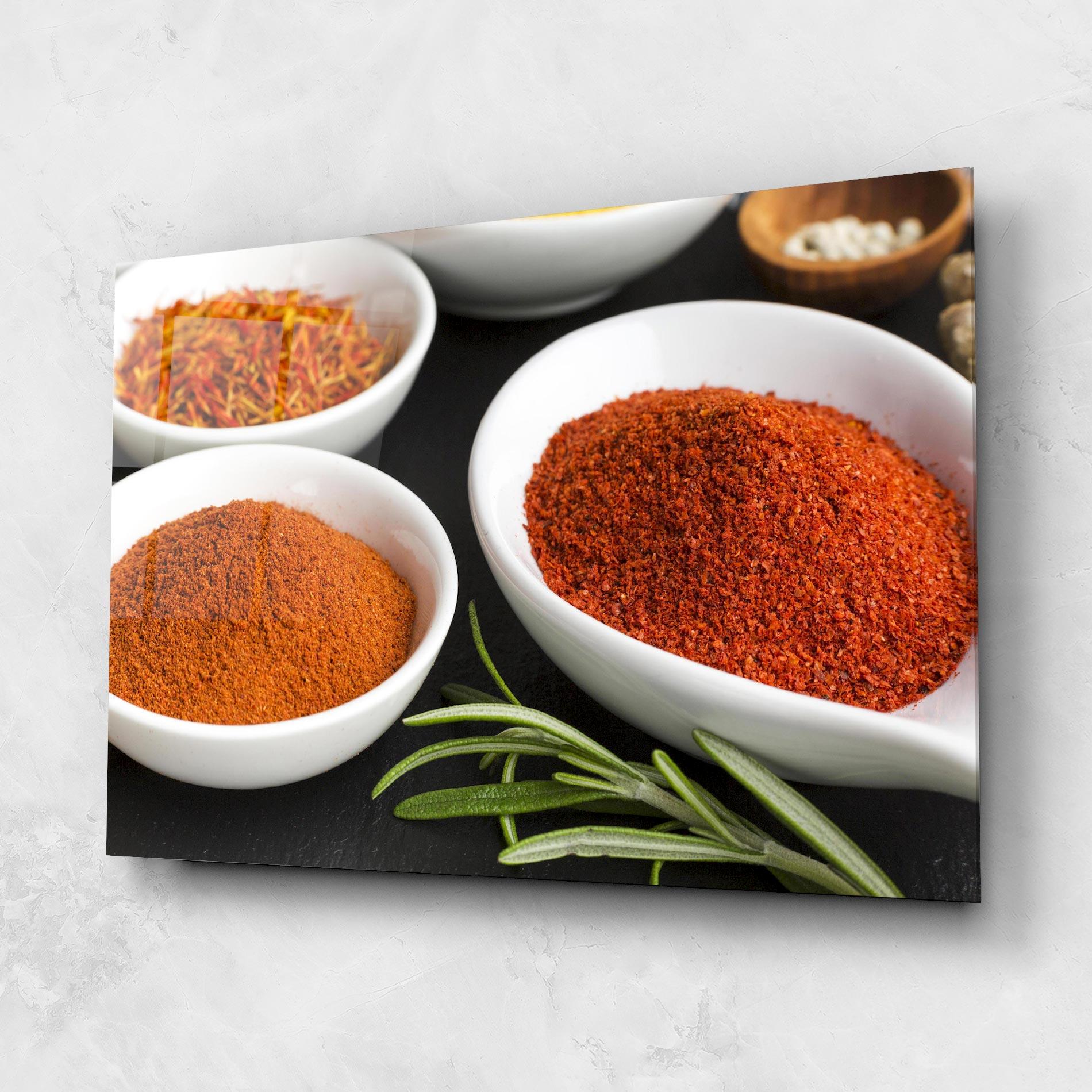 Üvegkép Close Up Spices Powder mockup 1