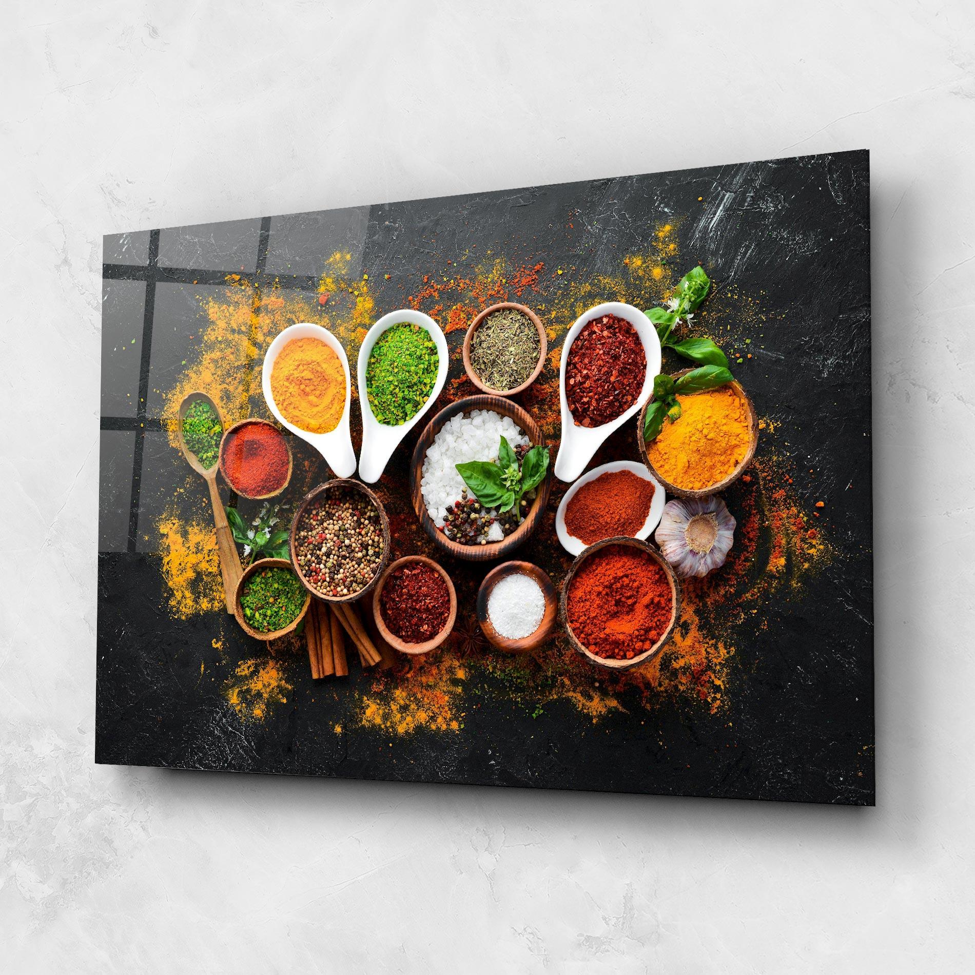 Üvegkép Colorful Herbs Spices mockup 1