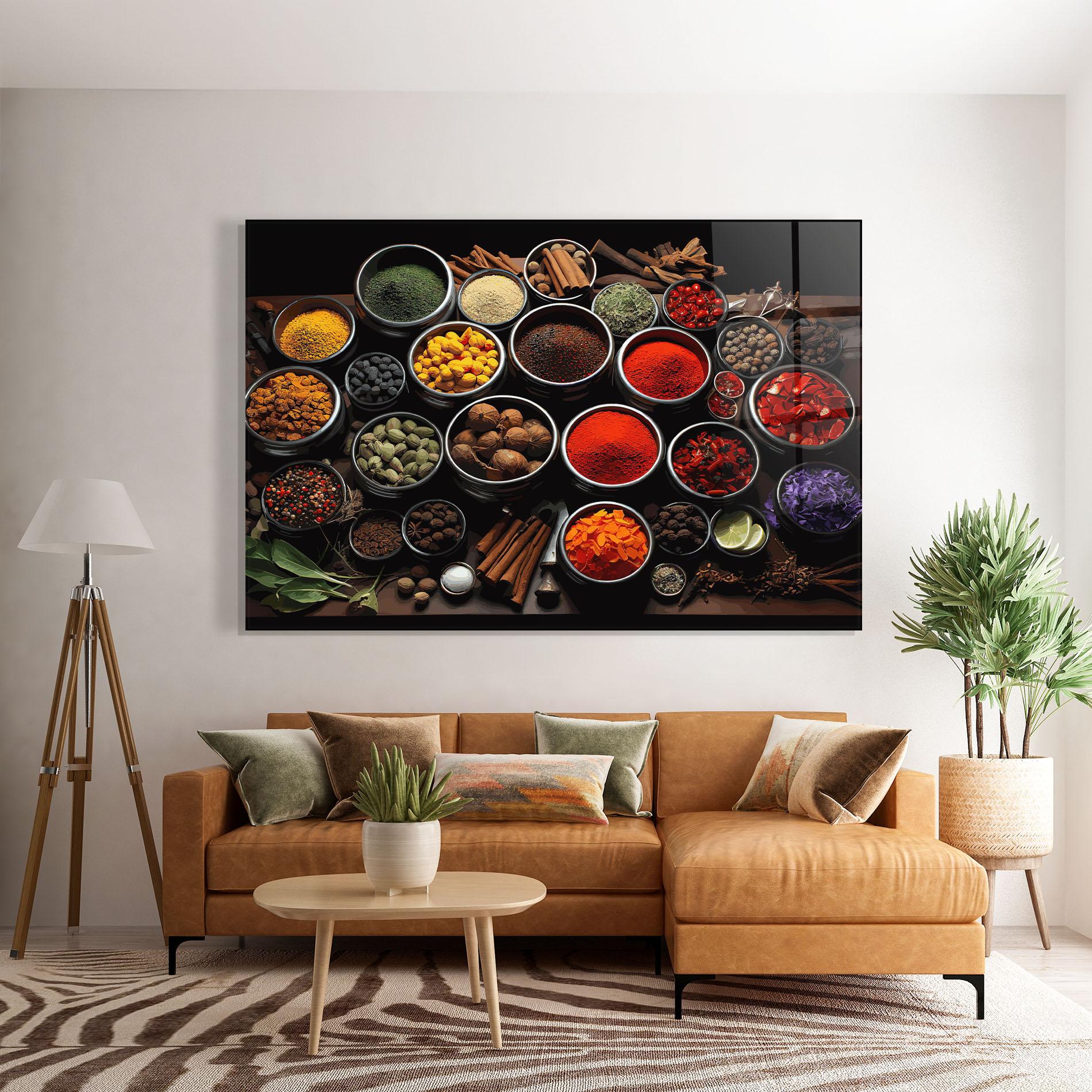 Üvegkép Colorful Herbs Art mockup 7