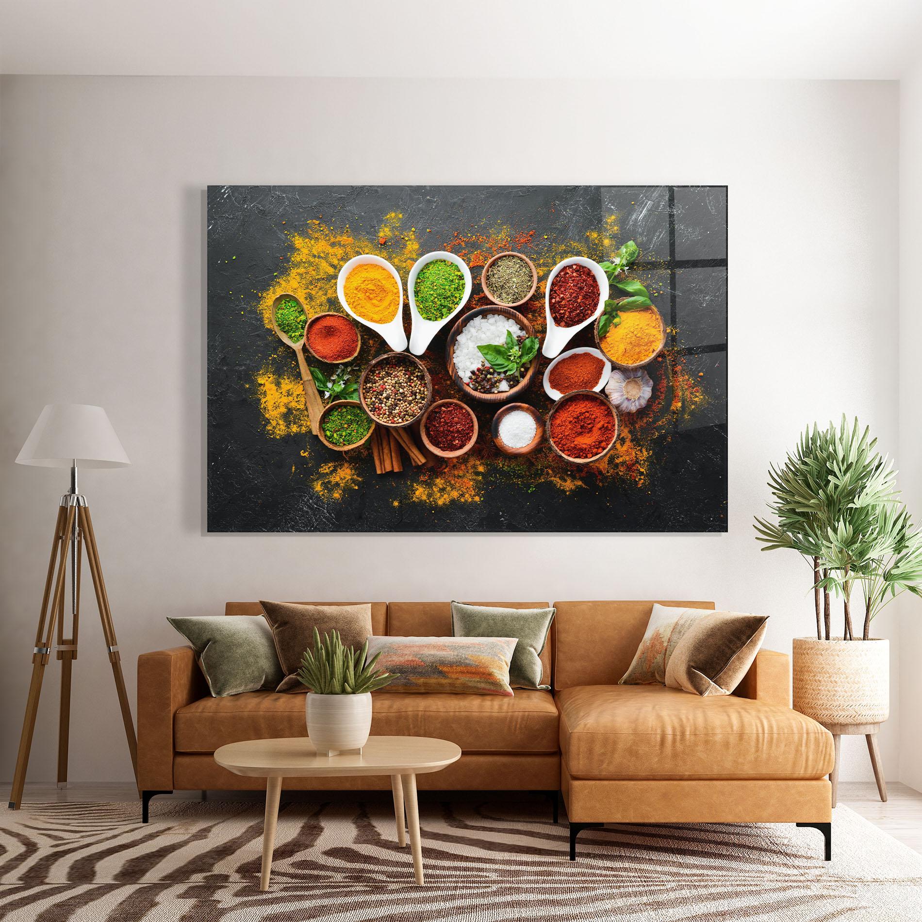 Üvegkép Colorful Herbs Spices mockup 7