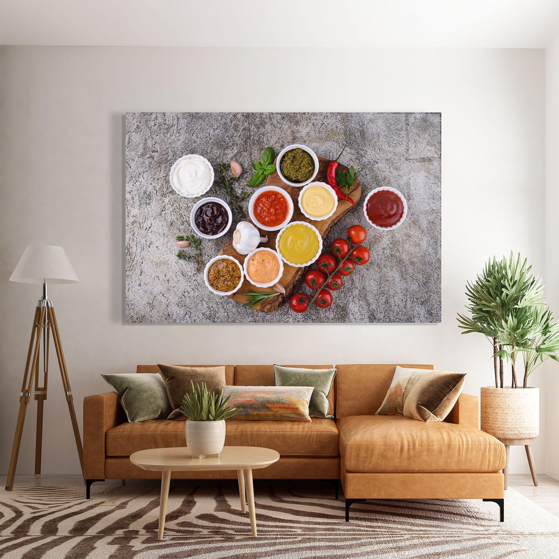 Üvegkép Different Sauces mockup 7