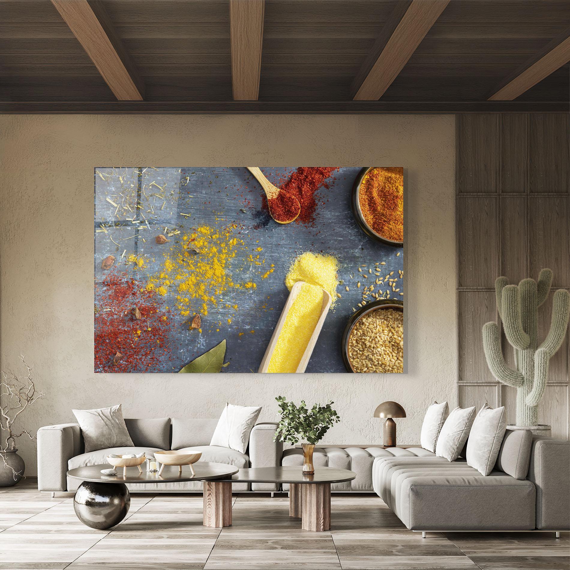 Üvegkép Bowls With Spices mockup 8