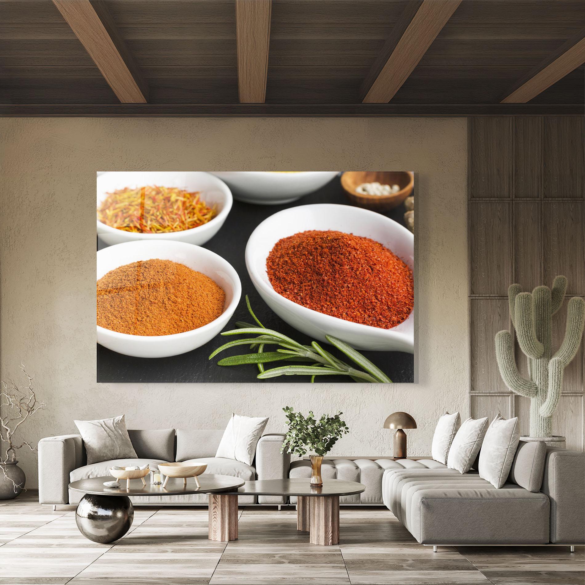 Üvegkép Close Up Spices Powder mockup 8