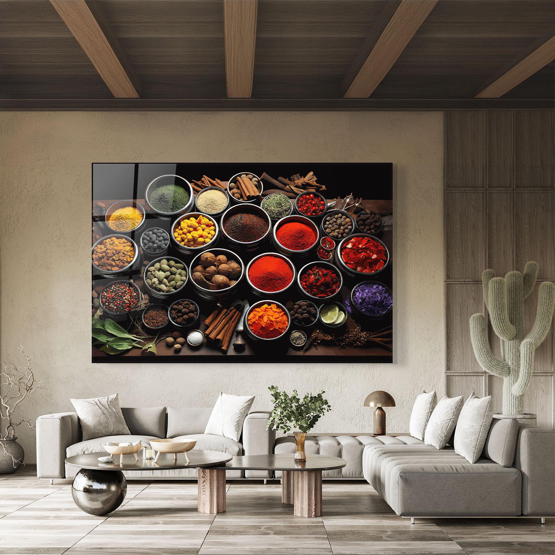 Üvegkép Colorful Herbs Art mockup 8