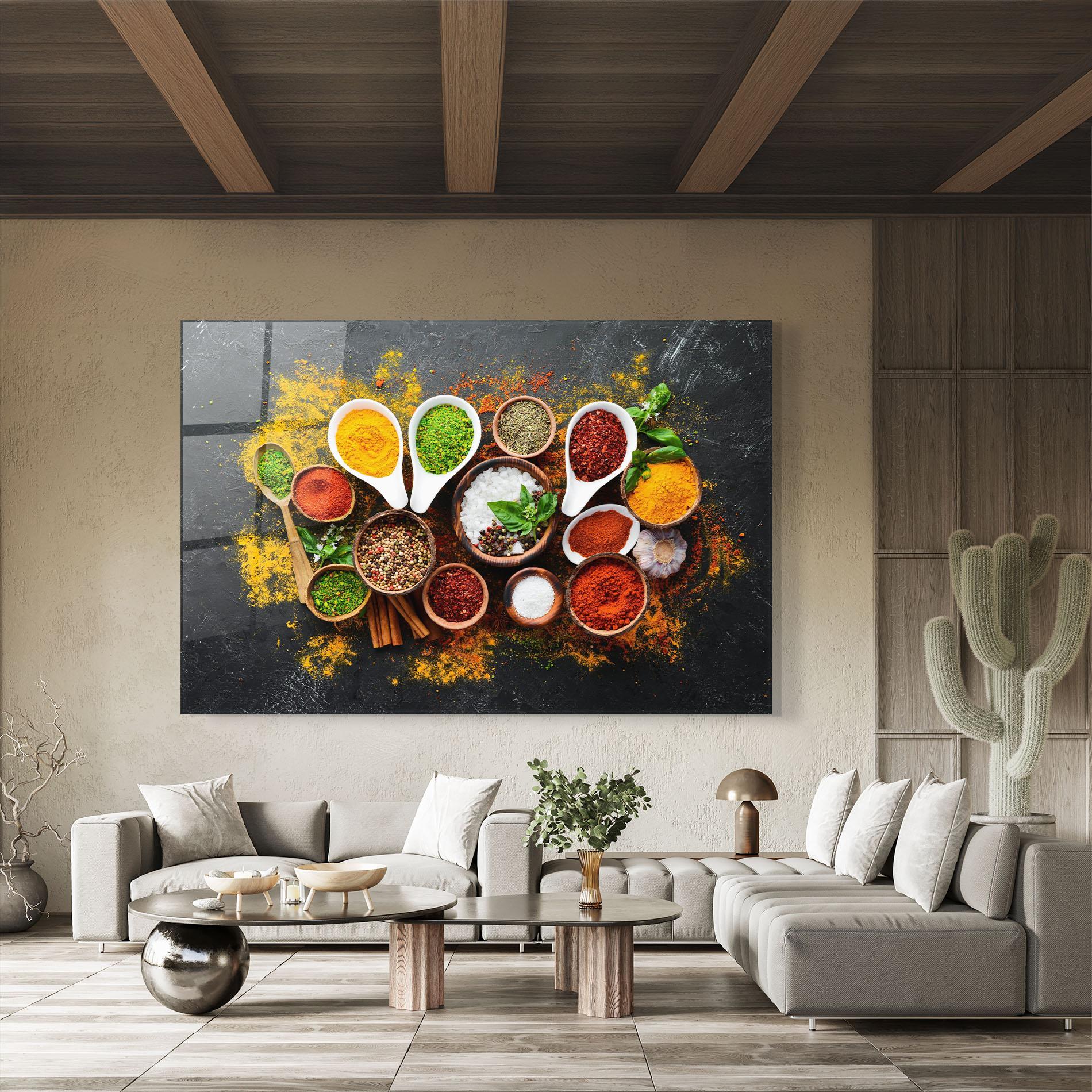 Üvegkép Colorful Herbs Spices mockup 8