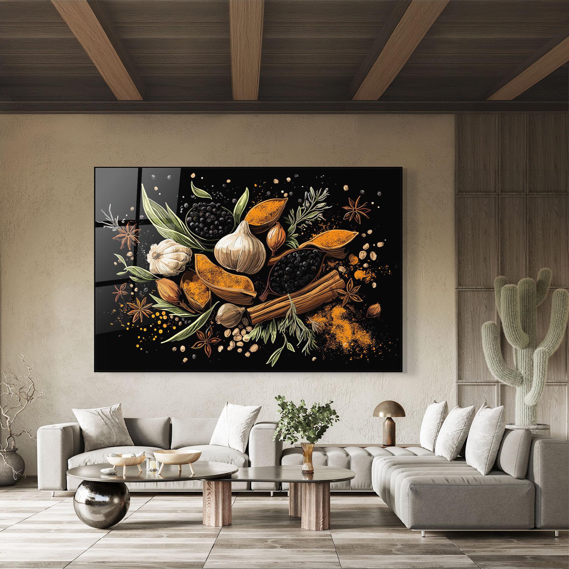 Üvegkép Garlic And Spices mockup 8