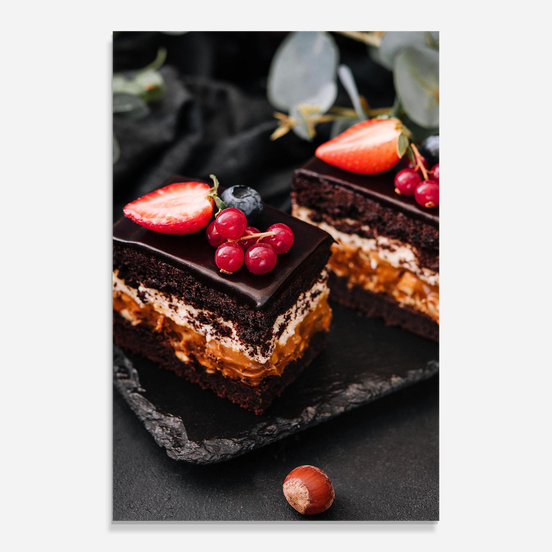 Üvegkép Chocolate Berries Cake mockup 0