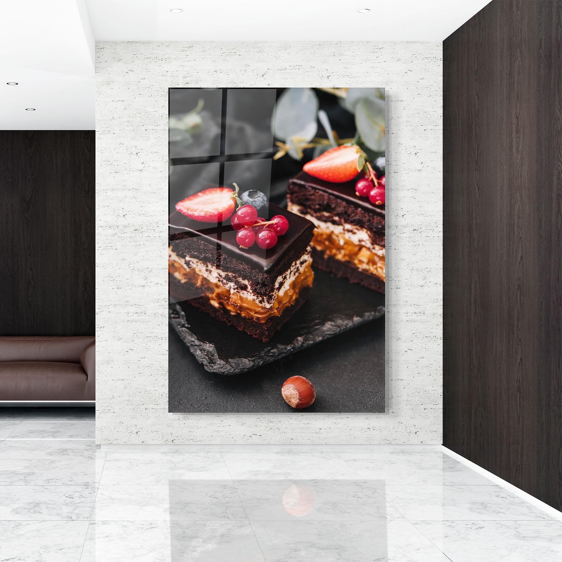 Üvegkép Chocolate Berries Cake mockup 9