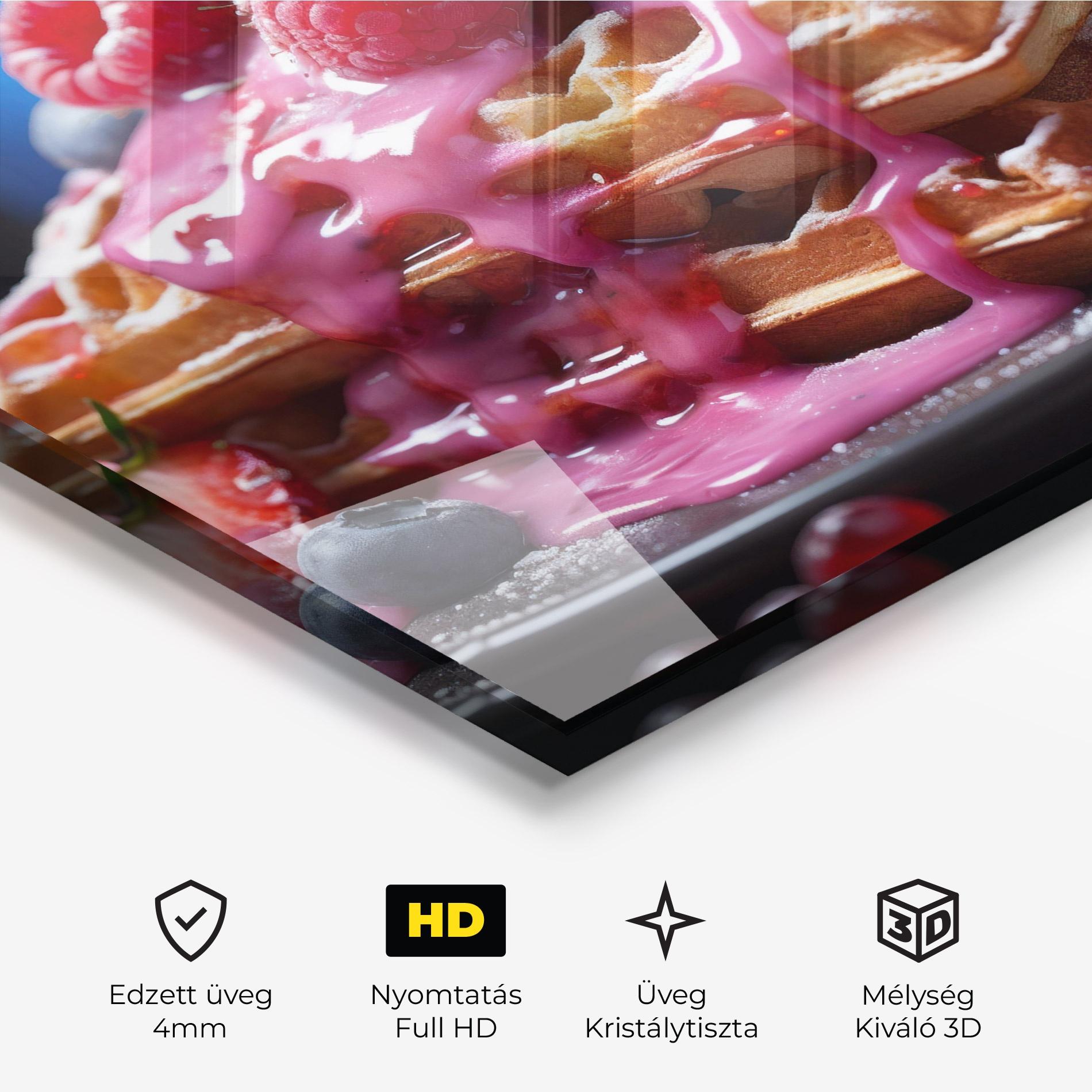 Üvegkép Berries Waffles mockup 3