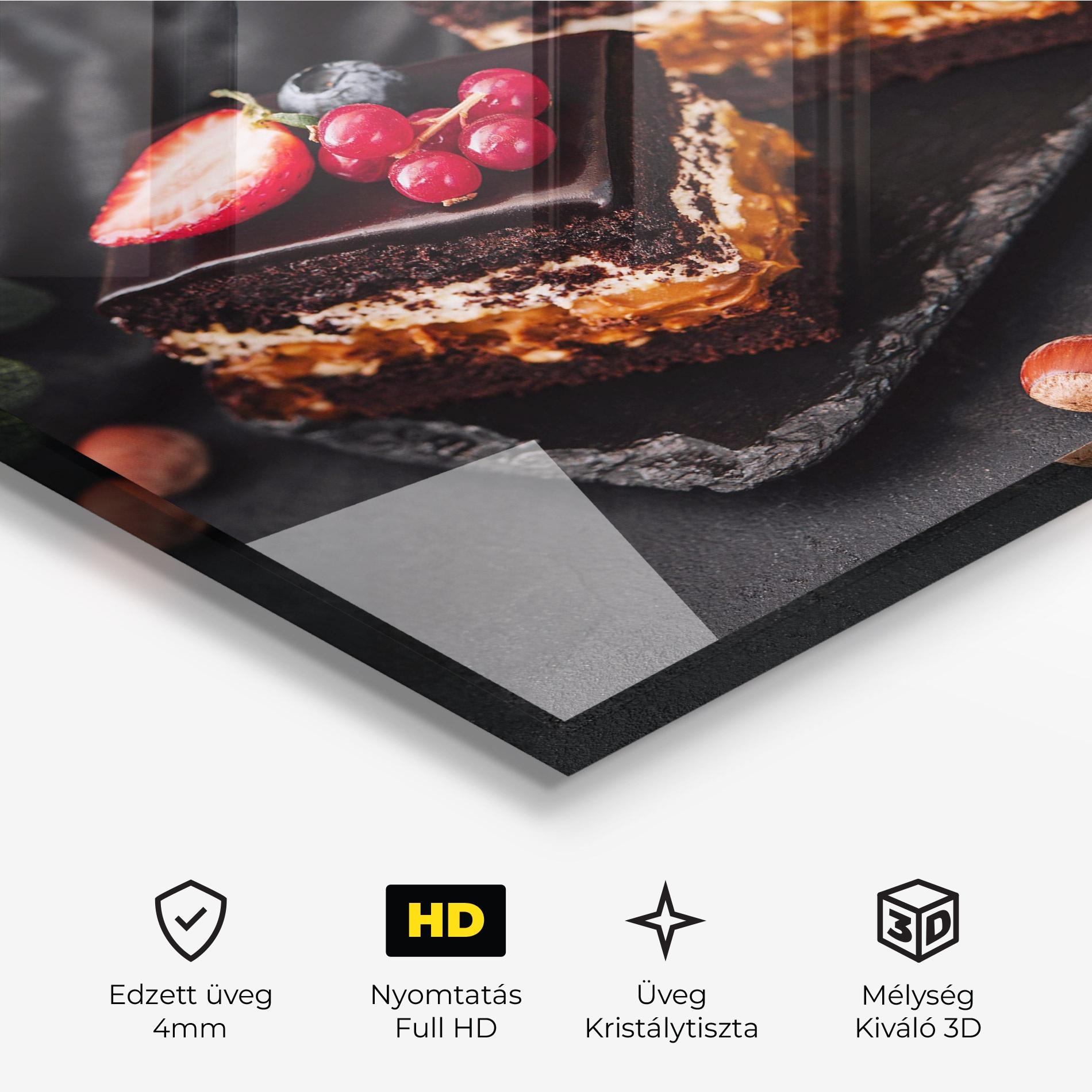 Üvegkép Chocolate Berries Cake mockup 3